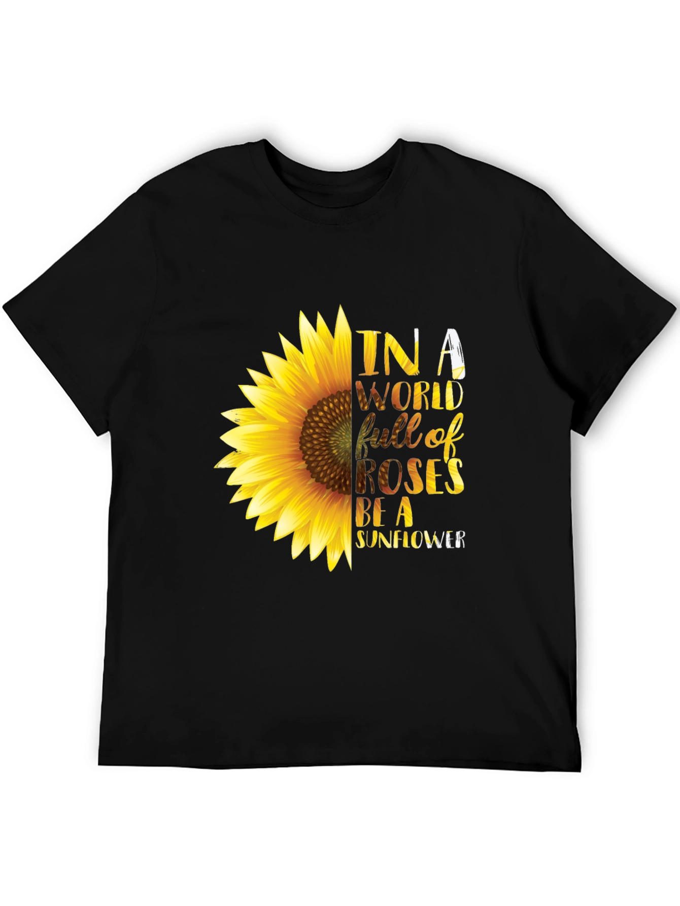 Black Sunflower Graphic T-Shirt - Be a Sunflower Tee view 5