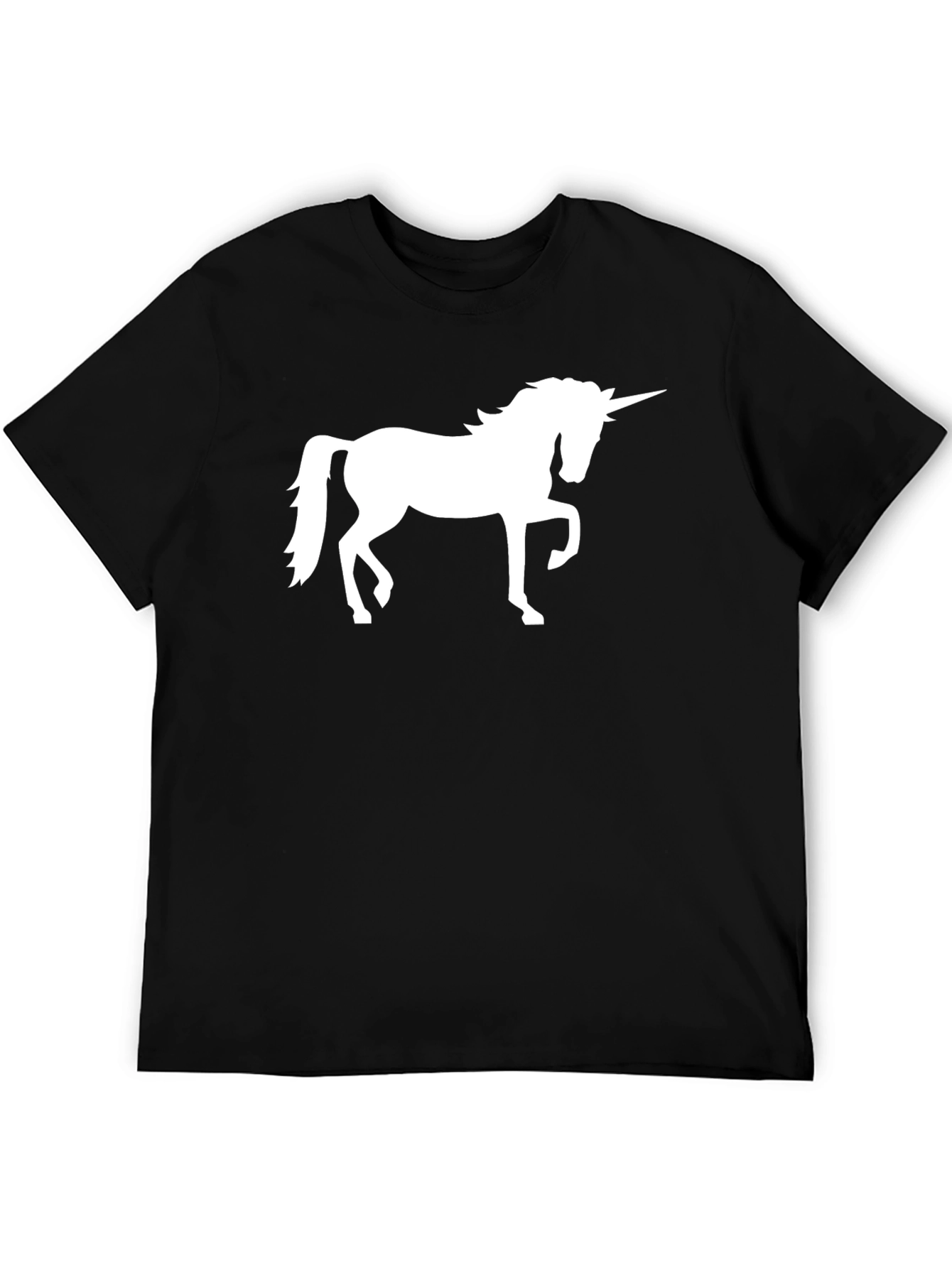 Black Unicorn Graphic Tee - Black Cotton Casual Shirt view 5