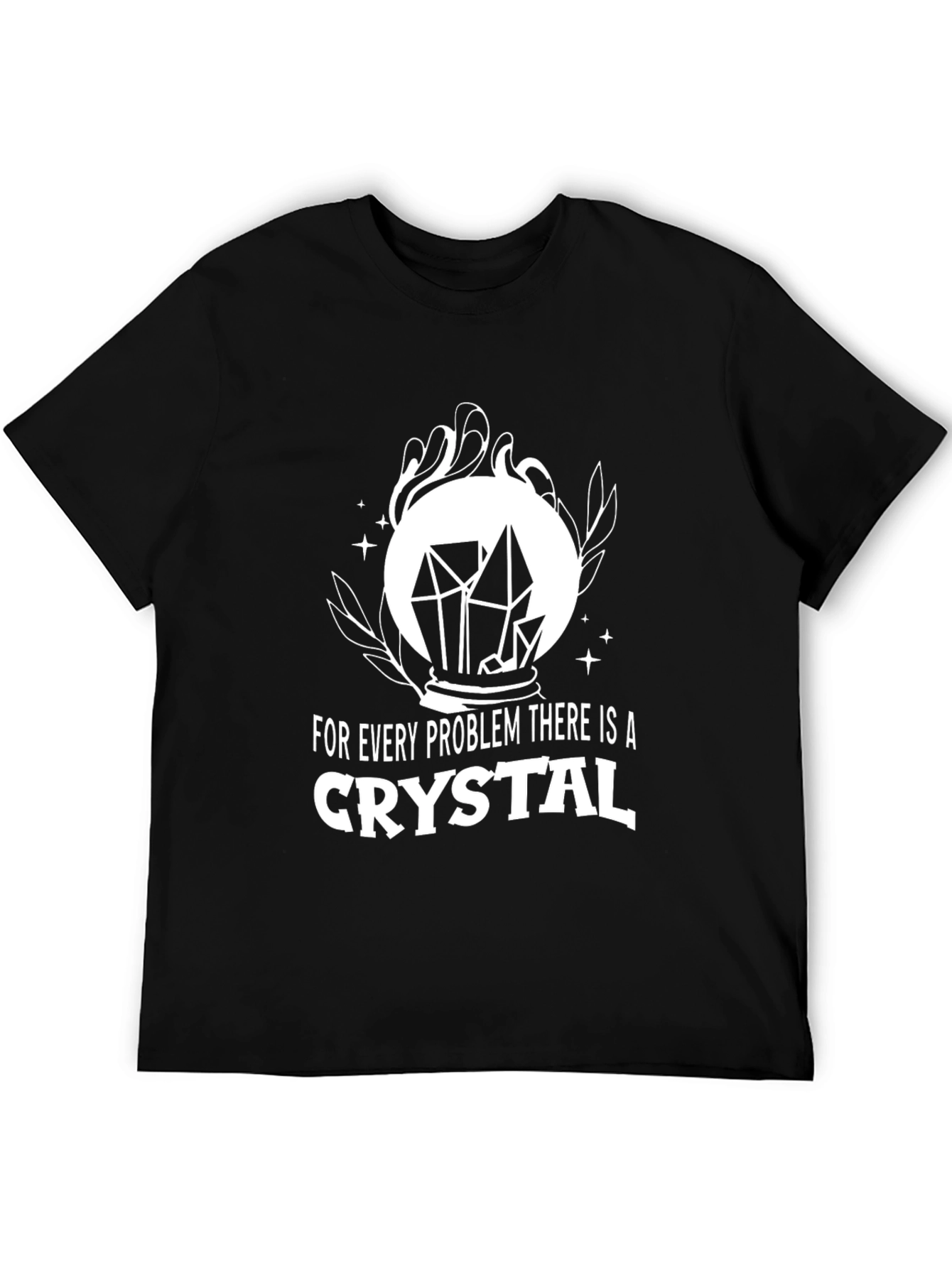 Black Crystal Problem Solving T-Shirt - Black Graphic Tee view 5