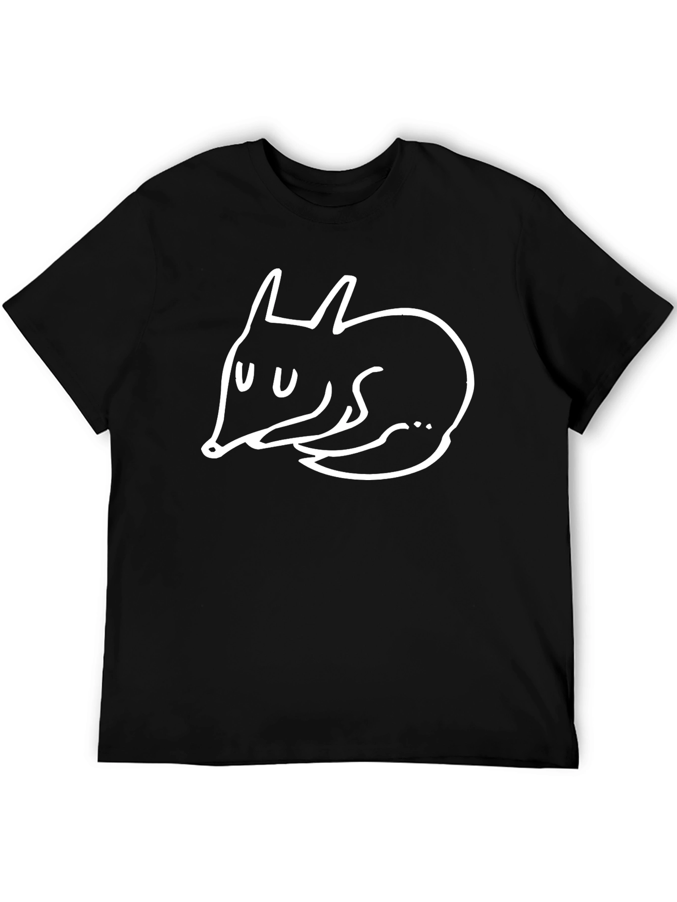 Black Cool Fox Graphic Tee - Black Cotton Comfort view 5
