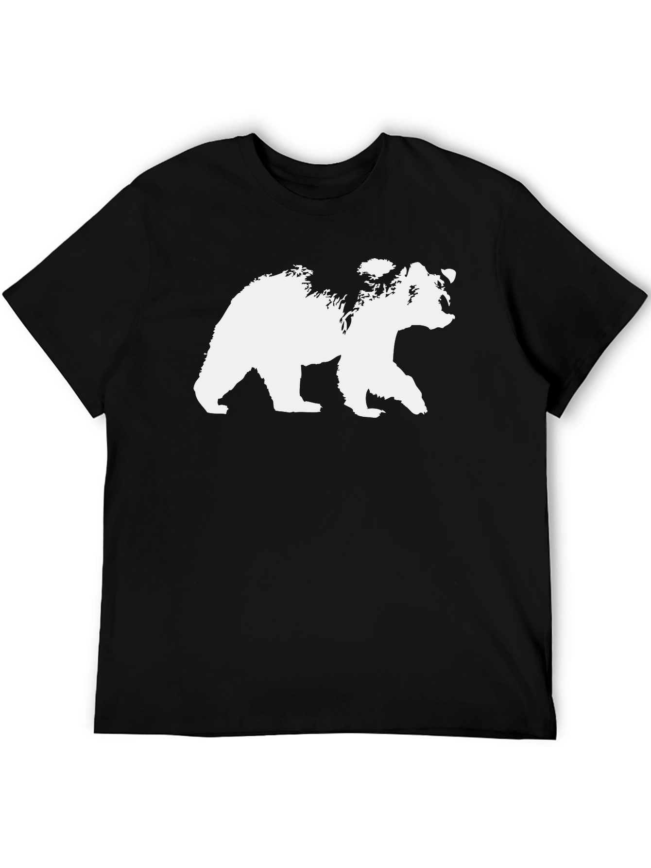 Black Bear Graphic Tee - Black Cotton T-Shirt view 5