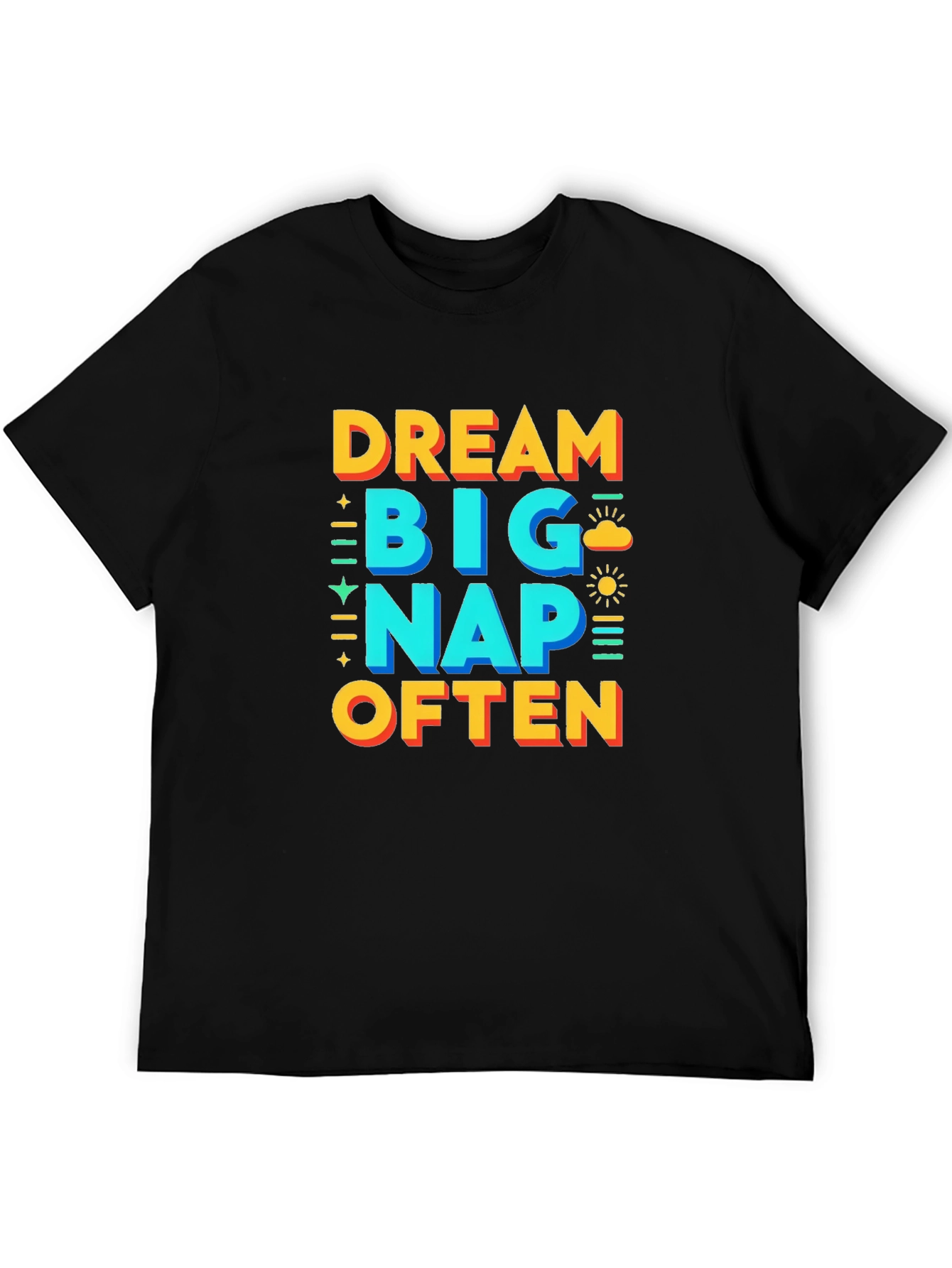 Black Dream Big Nap Often Graphic T-Shirt view 5