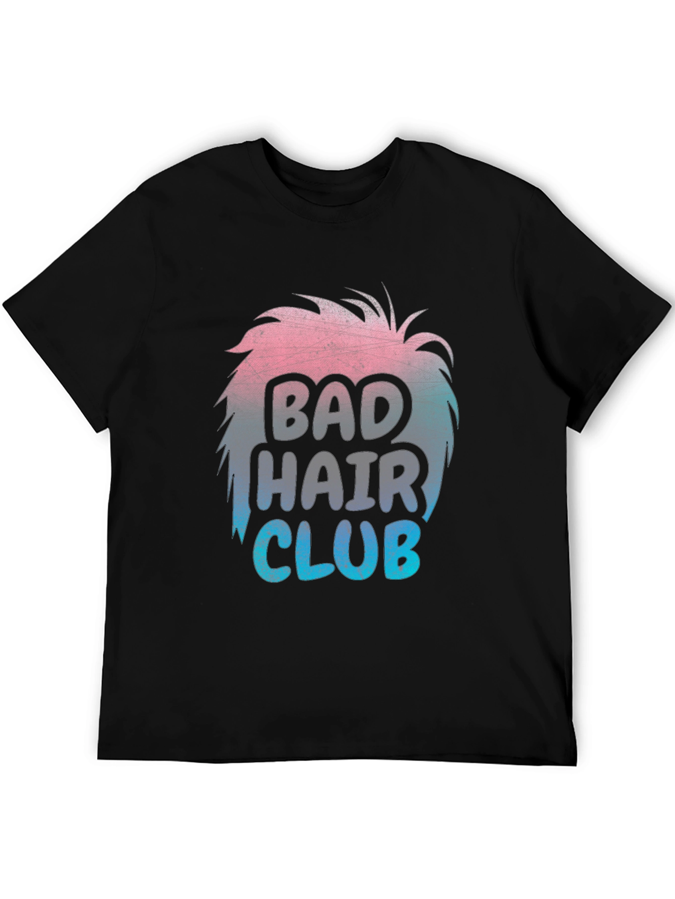 Black Bad Hair Club T-Shirt Funny Hairstyle Tee view 5