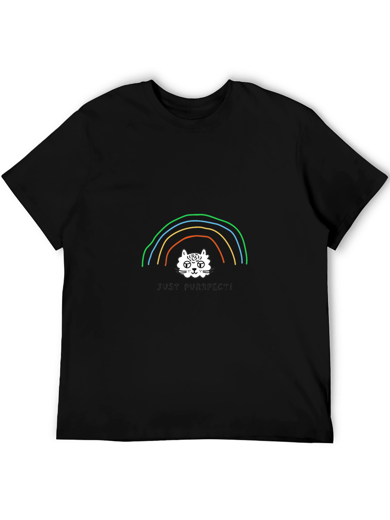 Black Rainbow Cat T-Shirt - Just Purrfect! view 5