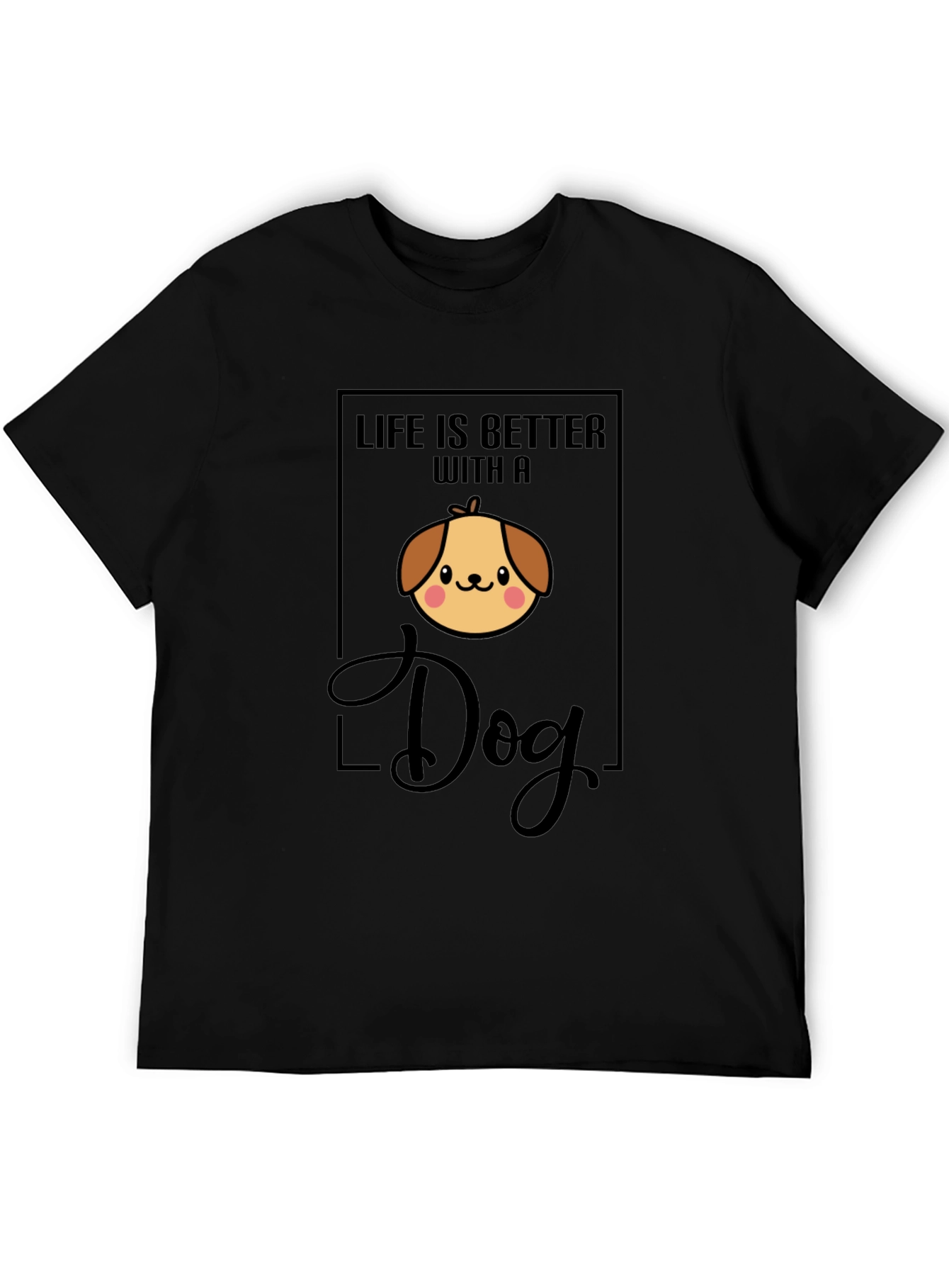 Black Life is Better with a Dog Black T-Shirt view 5