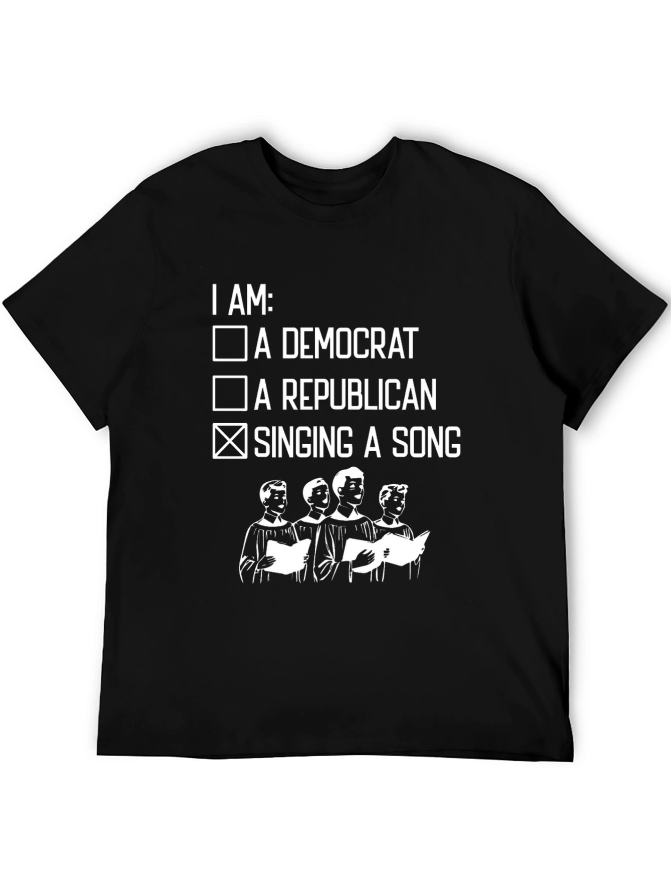 Black Singing Song T-Shirt: Funny Political Choir Apparel view 5