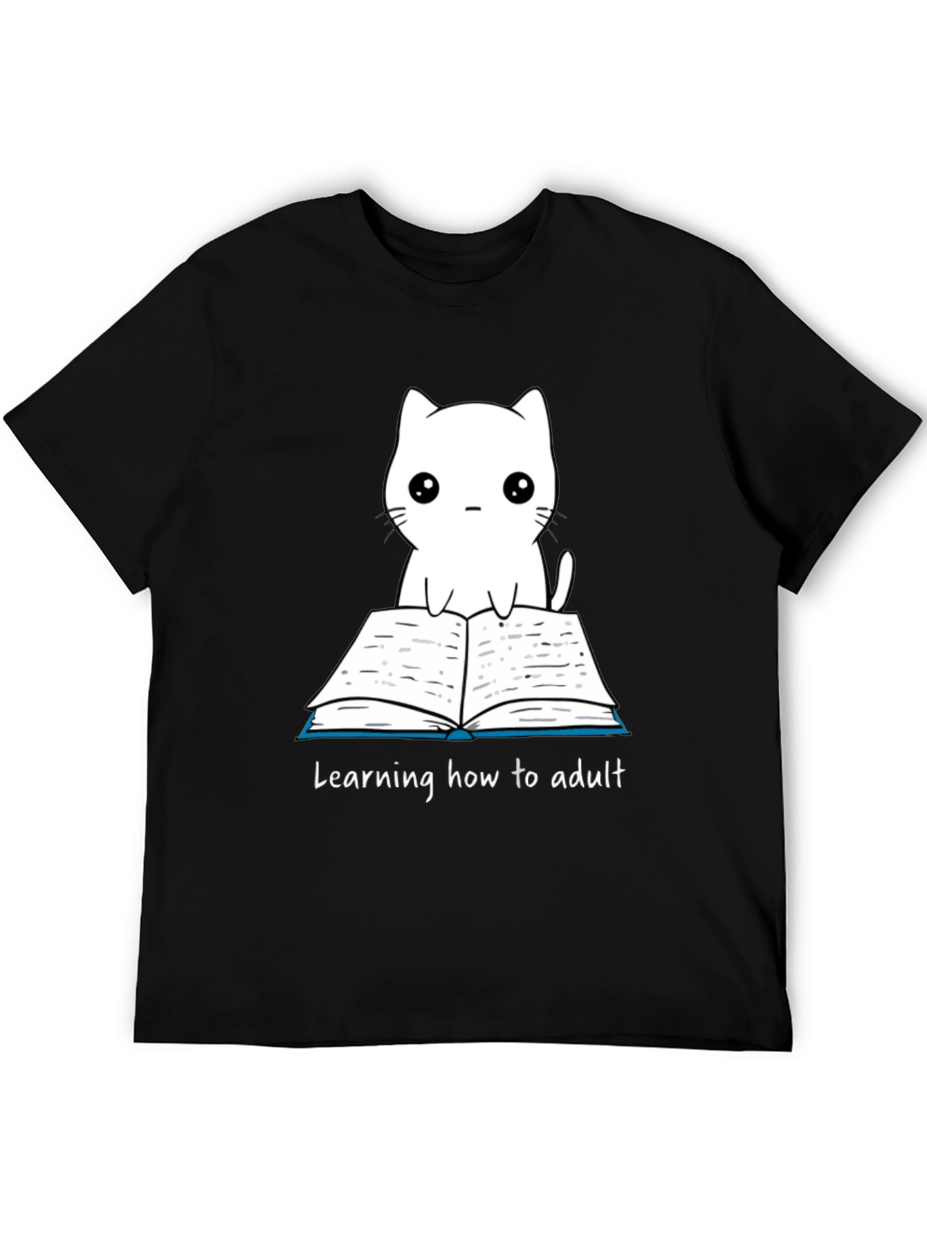 Cute Cat Learning to Adult T-Shirt - 5