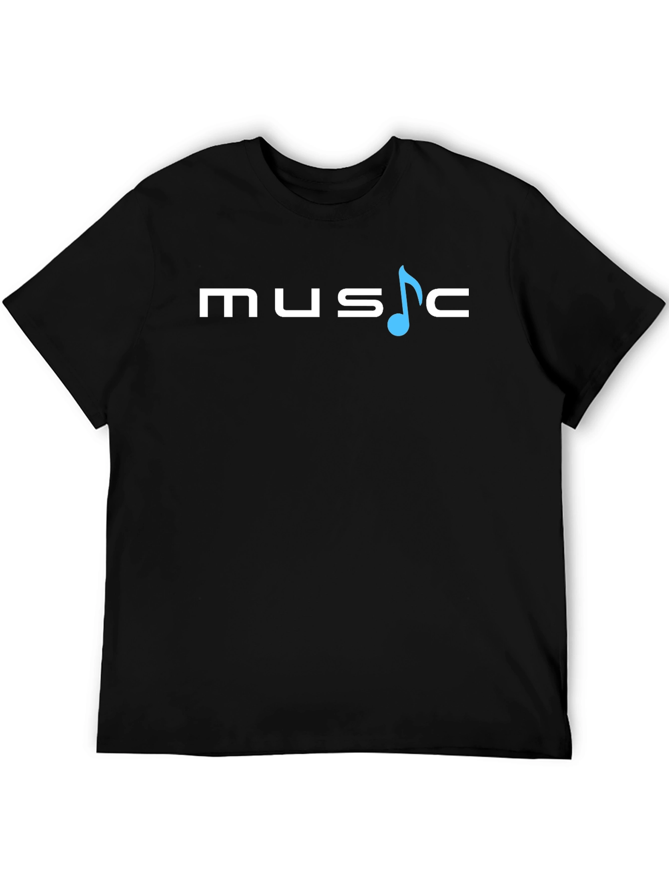 Black Music Note Graphic Print Tee - Black Casual T-Shirt view 5
