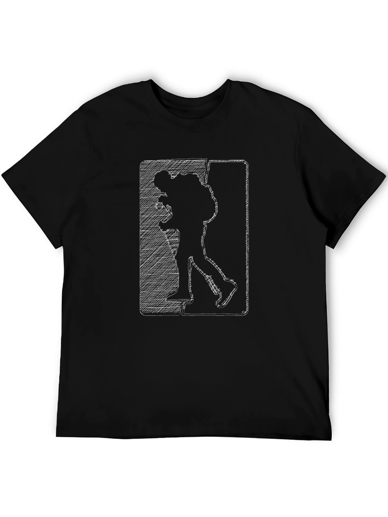 Black Hiker Graphic Tee - Black Cotton Comfort view 5