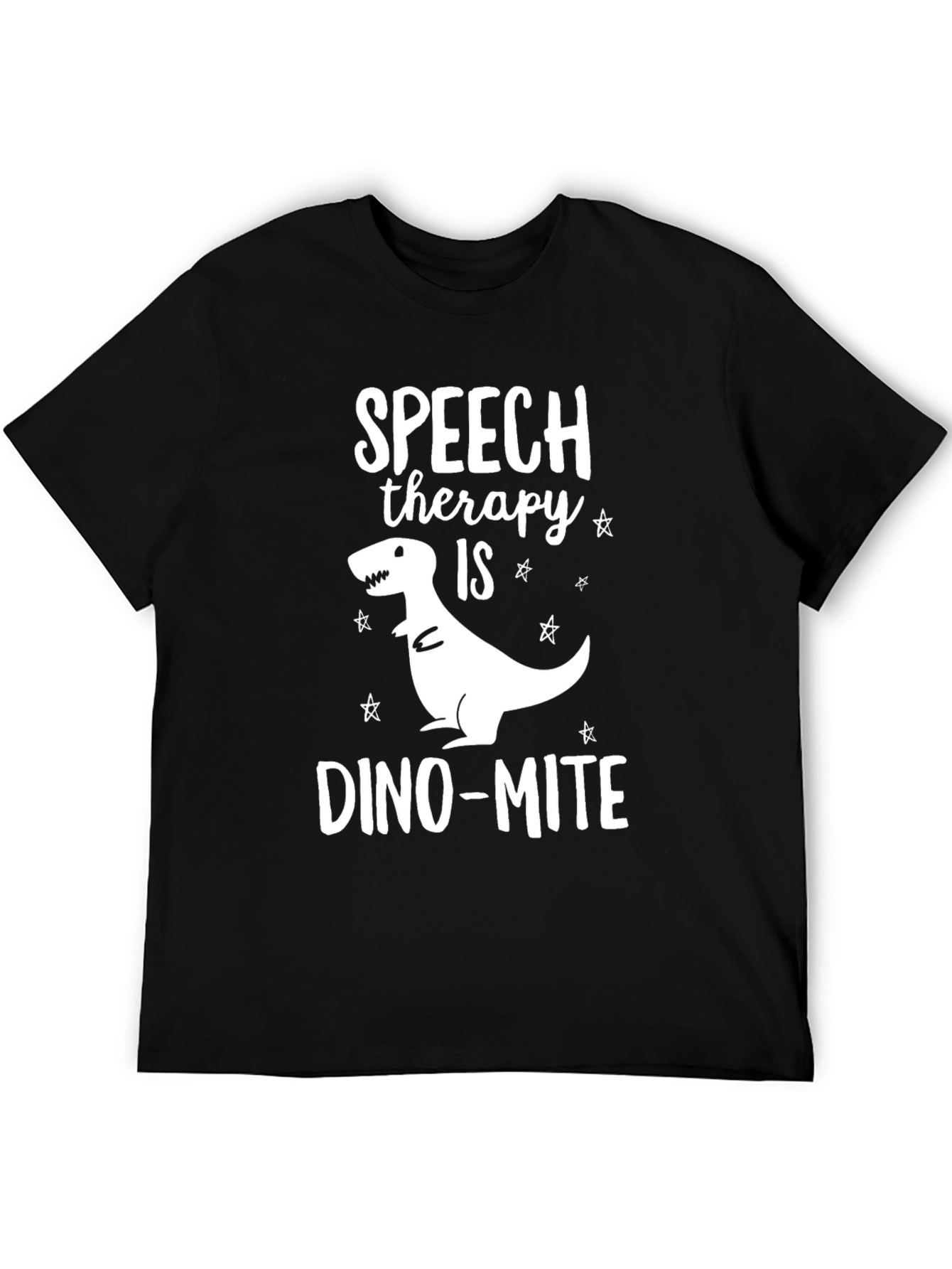 Black Speech Therapy Dino-mite Black T-Shirt view 5