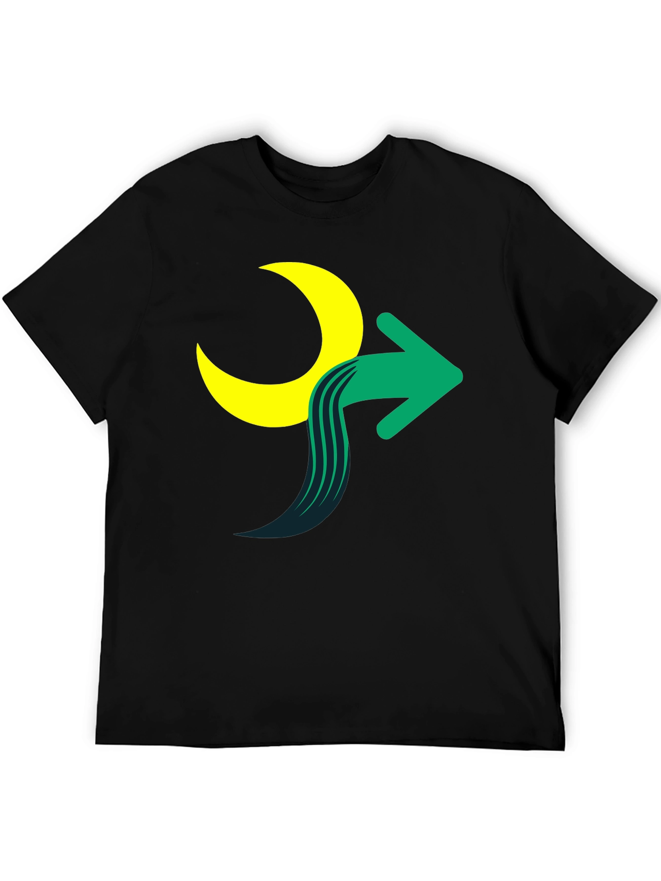 Black Moon Arrow Graphic Tee - Stylish Cotton Blend Shirt view 5