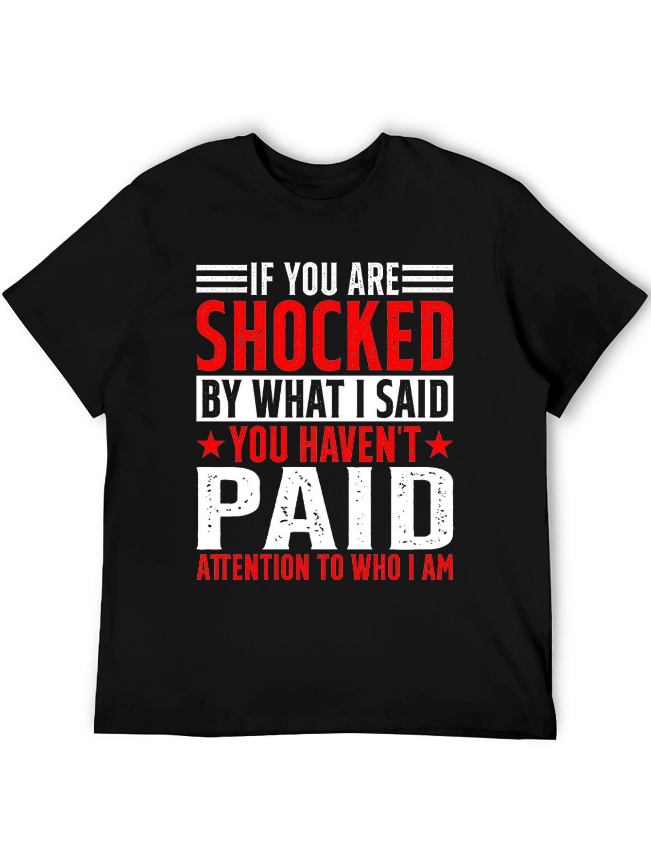 Black Shocked T-Shirt - Bold Statement Tee view 5
