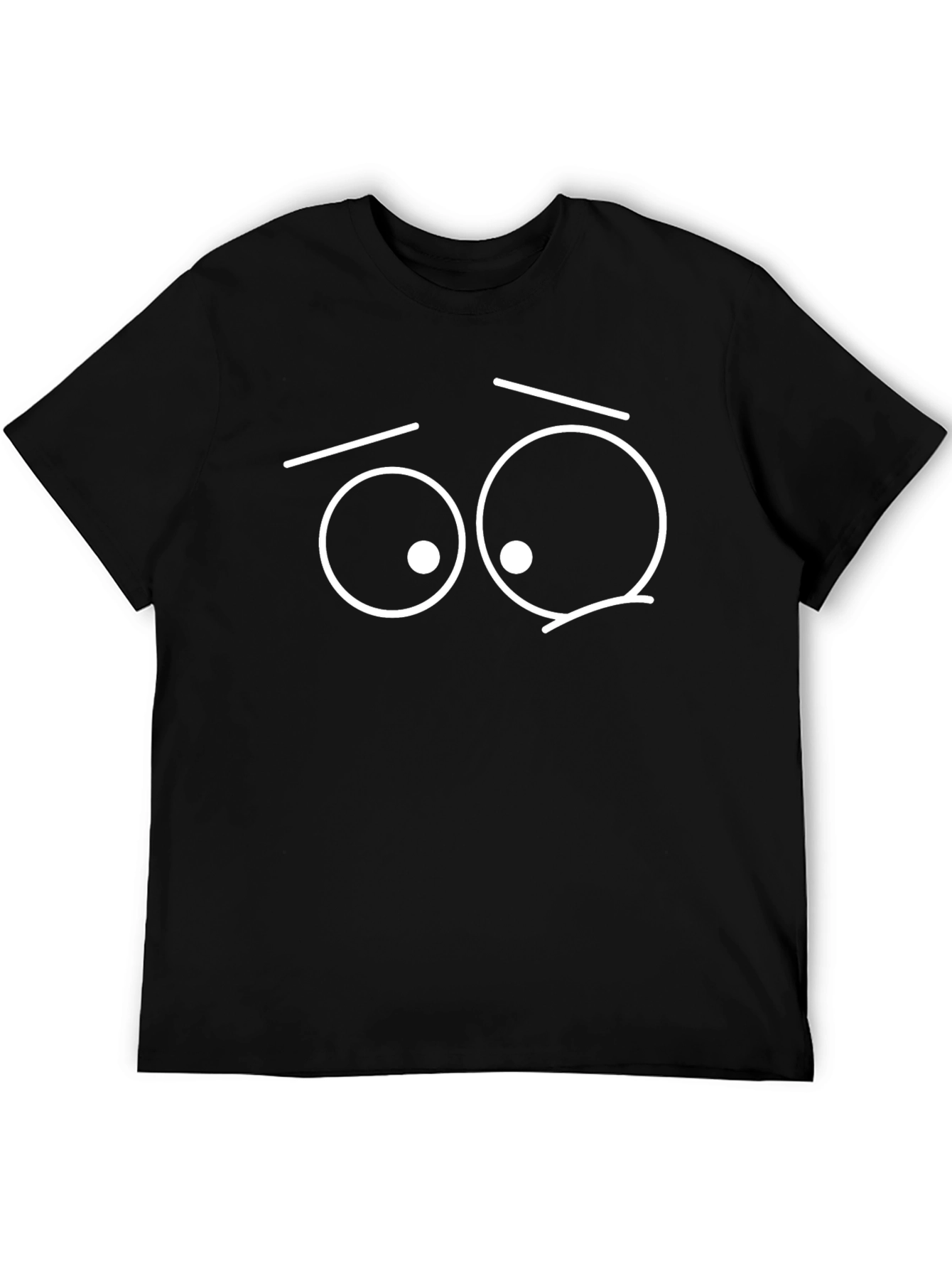 Black Funny Googly Eyes T-Shirt - Black Graphic Tee view 5