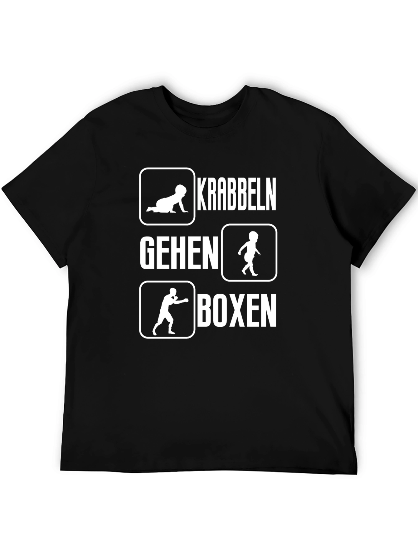 Black Funny Krabbeln Gehen Boxen Crawling Walking Boxing T-Shirt view 5