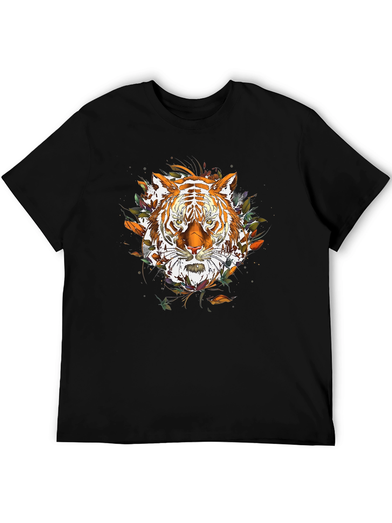 Black Tiger Graphic Print Black T-Shirt view 5