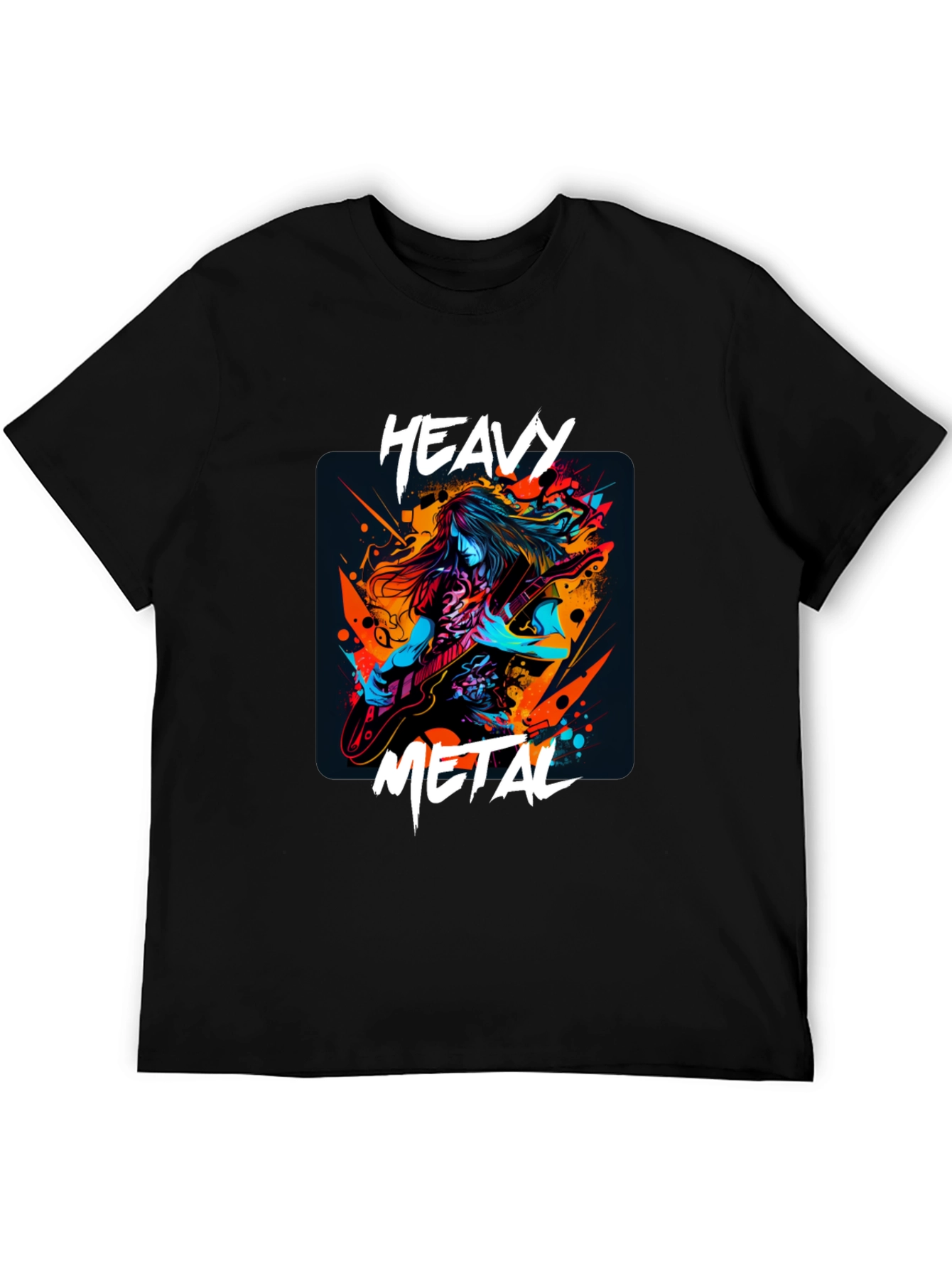 Black Heavy Metal Graphic T-Shirt - Black view 5