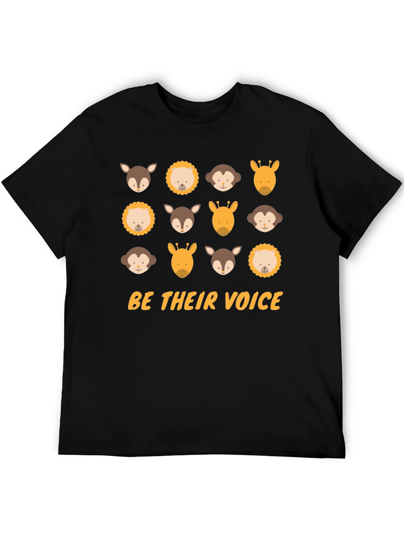 Black Be Their Voice Graphic Tee Animal Print Black T-Shirt view 5