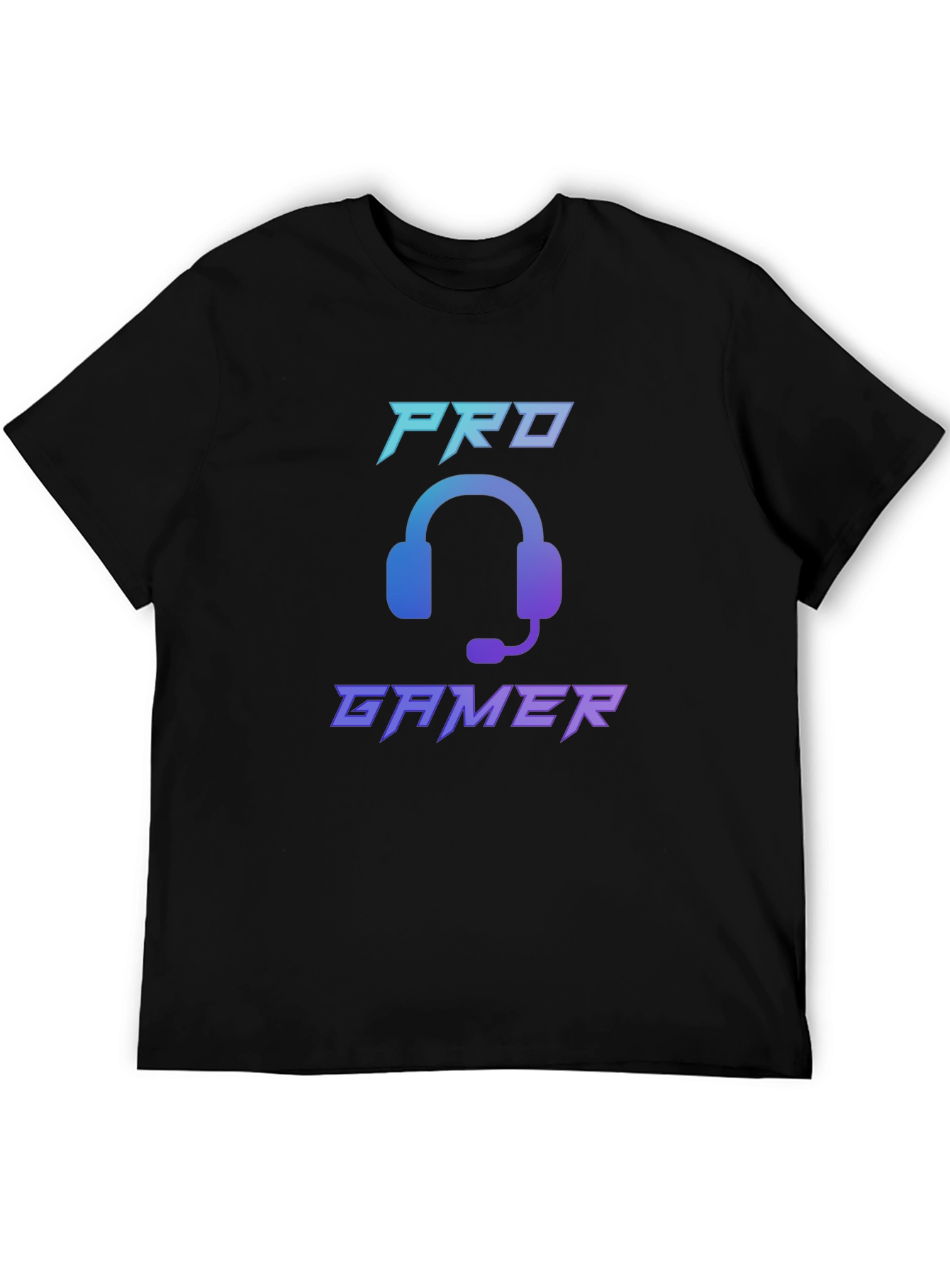 Black Pro Gamer T-Shirt - Cool Gaming Headset Design view 5