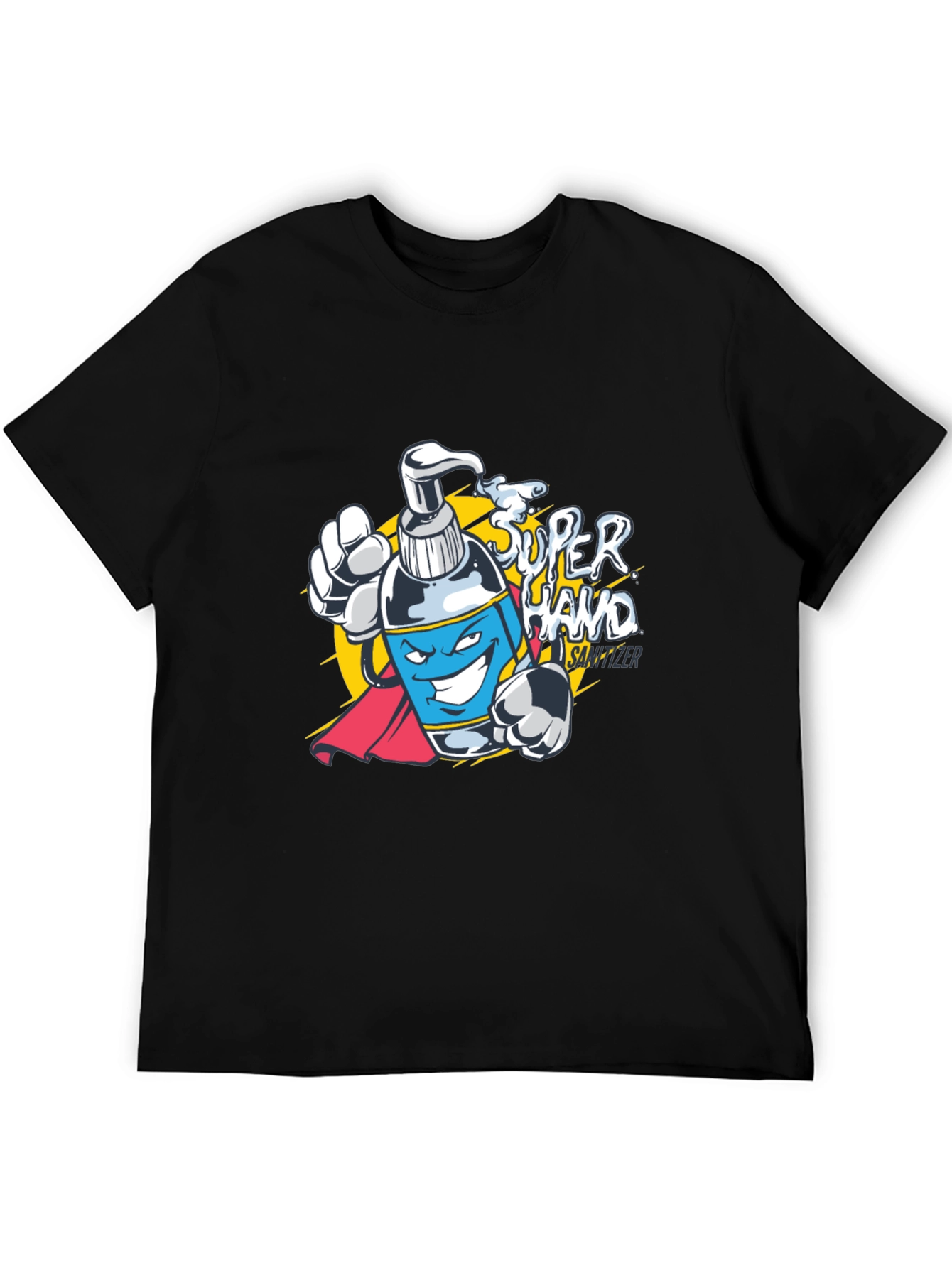 Black Super Hand Sanitizer Graphic T-Shirt - Black view 5