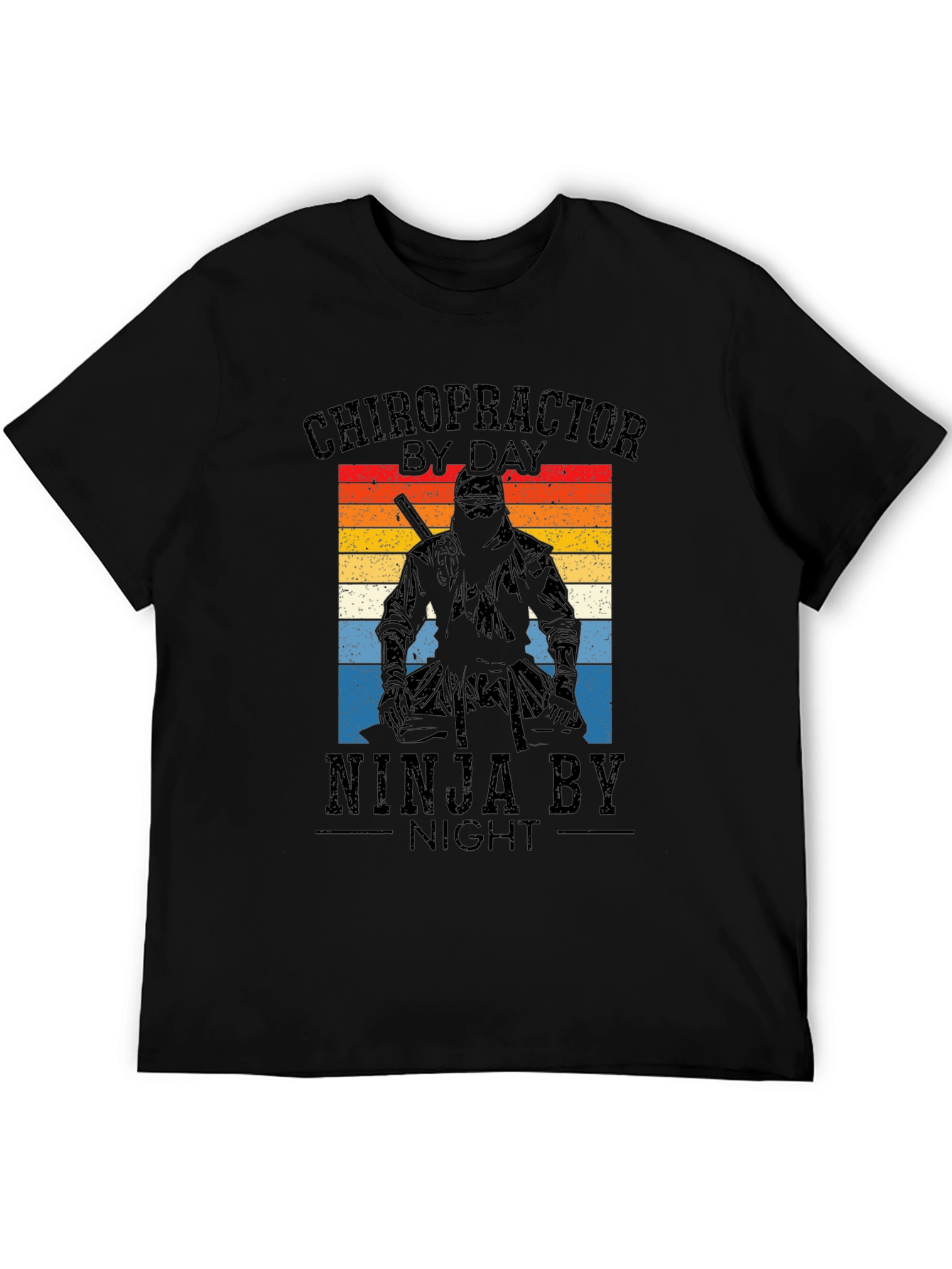 Black Chiropractor Ninja T-Shirt - Novelty Graphic Tee view 5