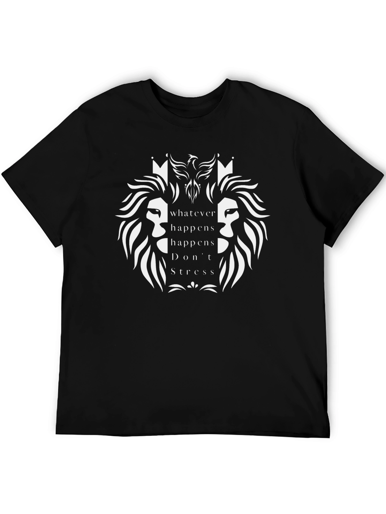Black Don't Stress Lion Graphic T-Shirt view 5