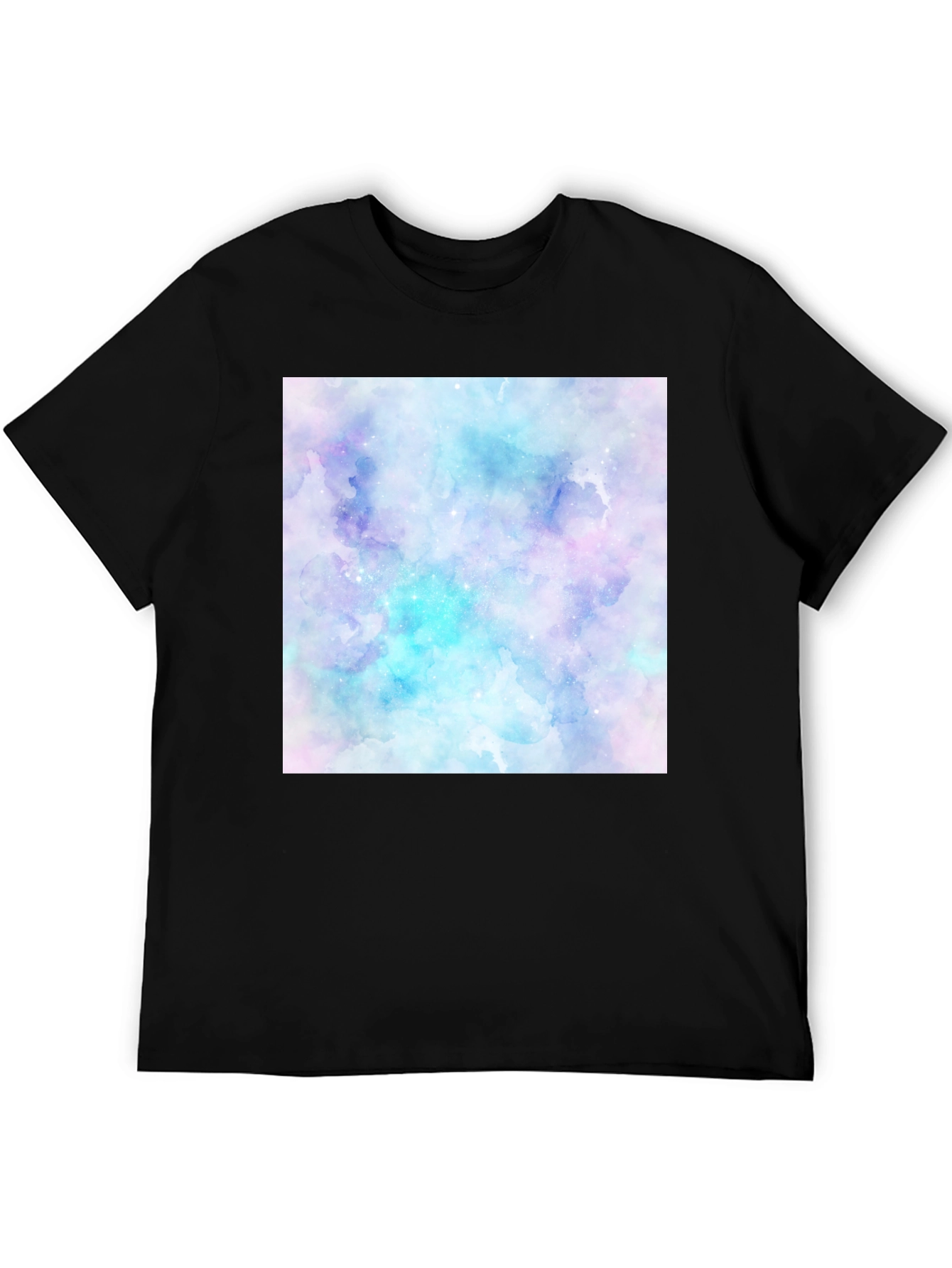 Black Watercolor Galaxy Graphic Tee - Men's Black T-Shirt view 5
