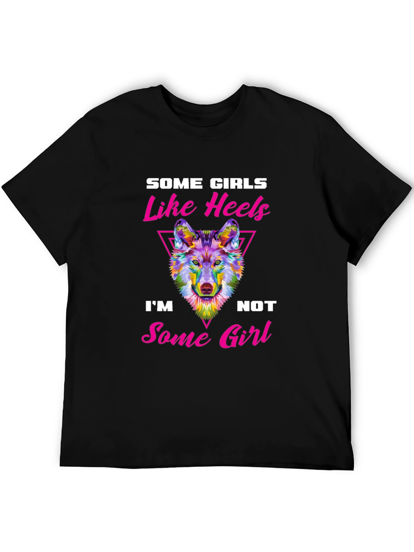 Black Some Girls Like Heels T-Shirt view 5