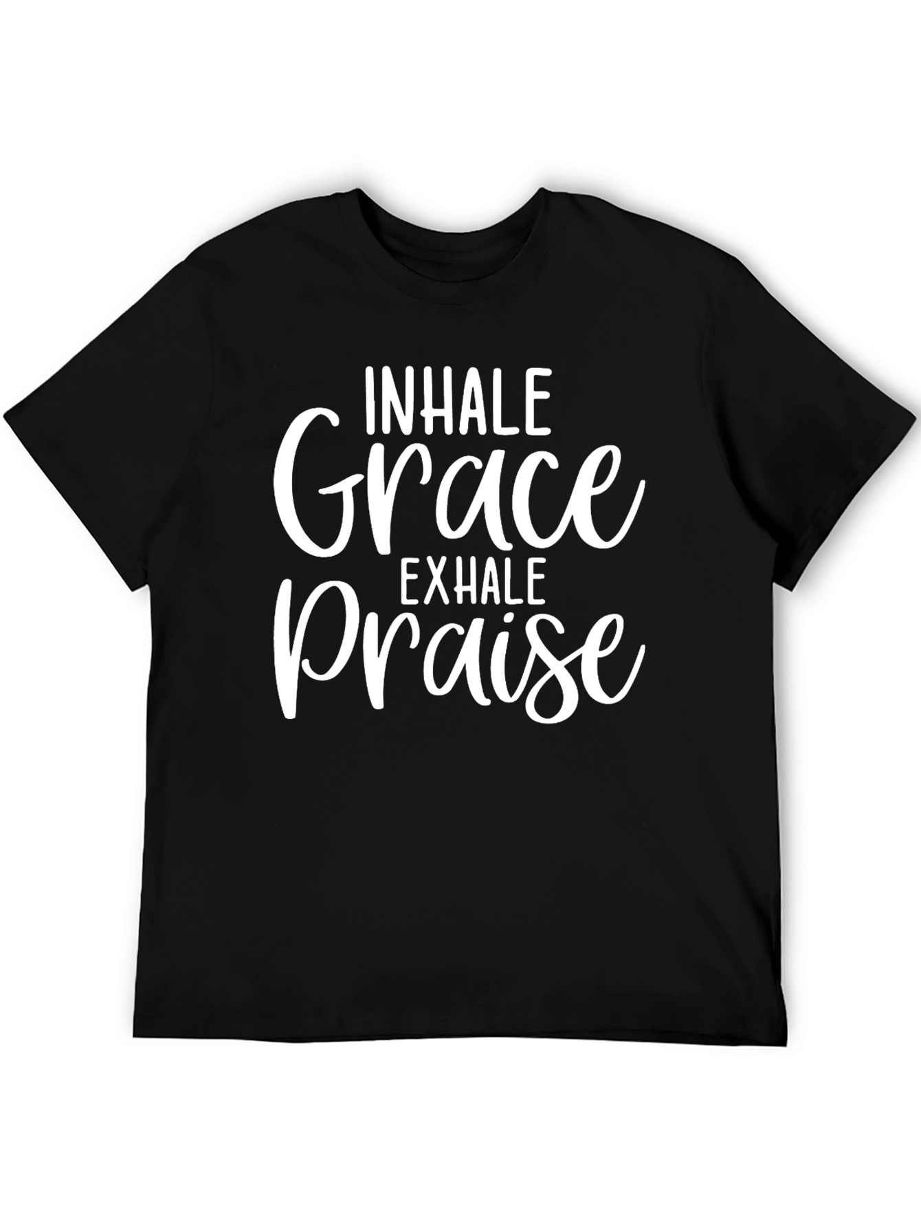 Black Inhale Grace Exhale Praise Graphic Tee view 5