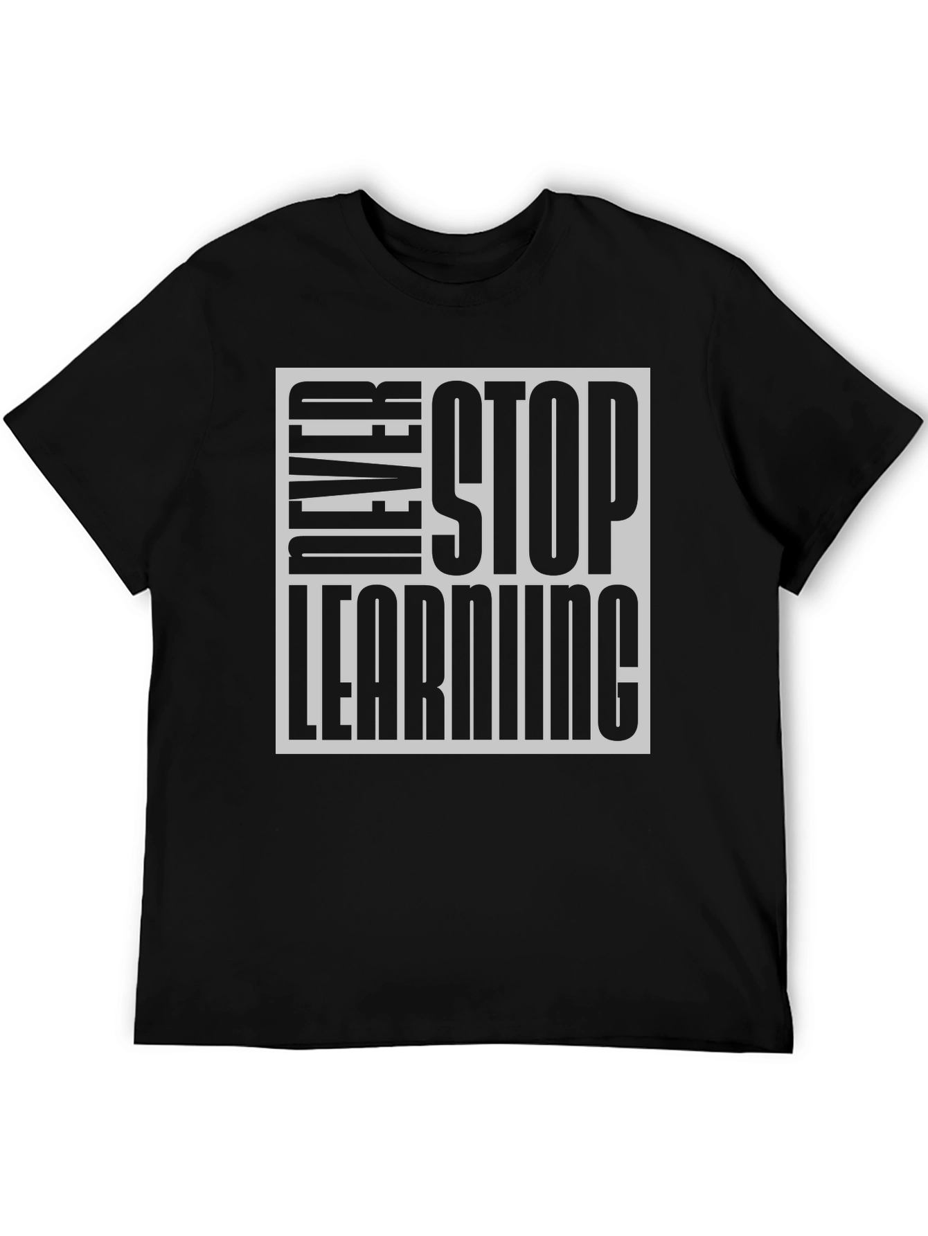 Black Never Stop Learning Black Graphic Tee view 5