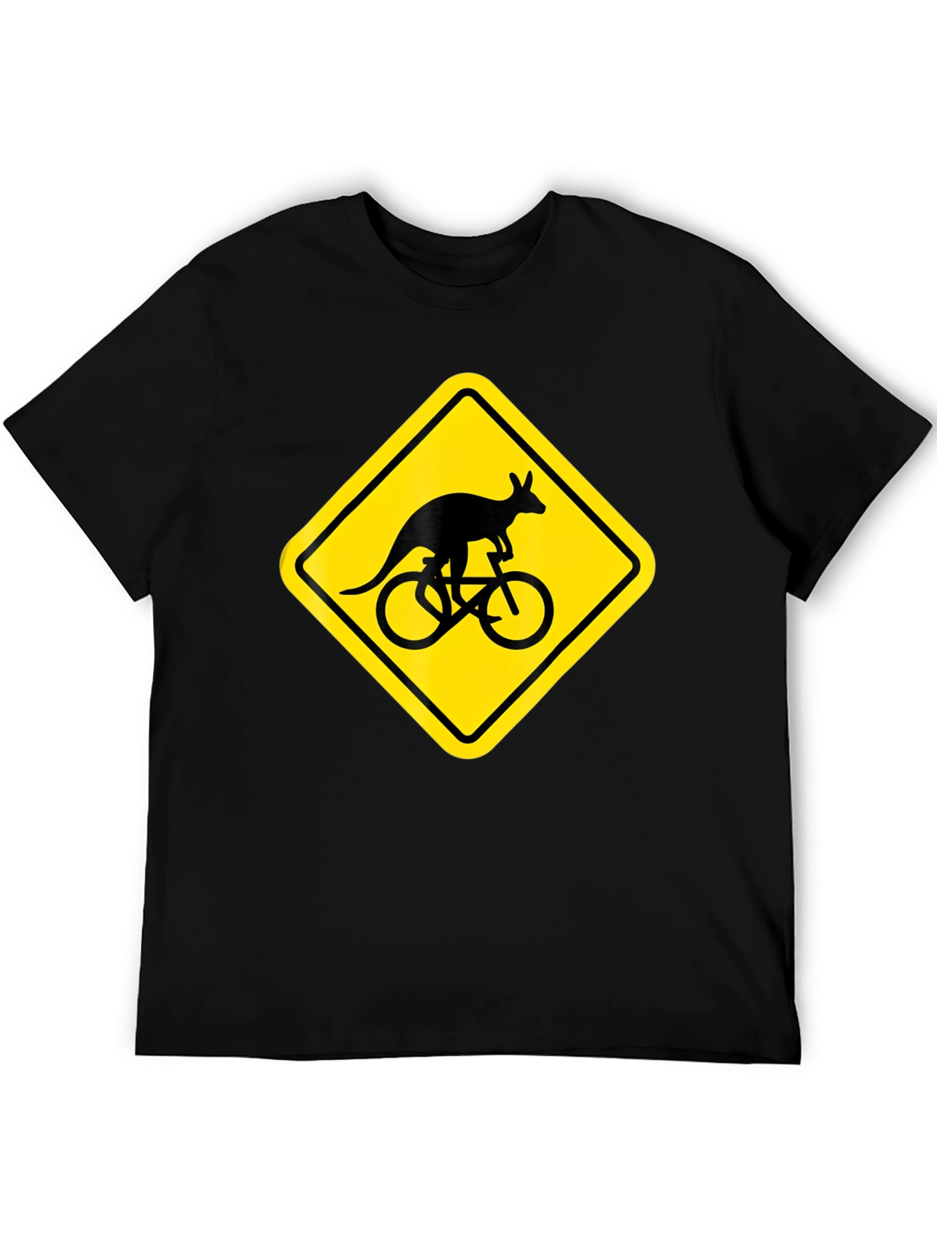 Black Kangaroo Cycling T-Shirt - Novelty Graphic Tee view 5