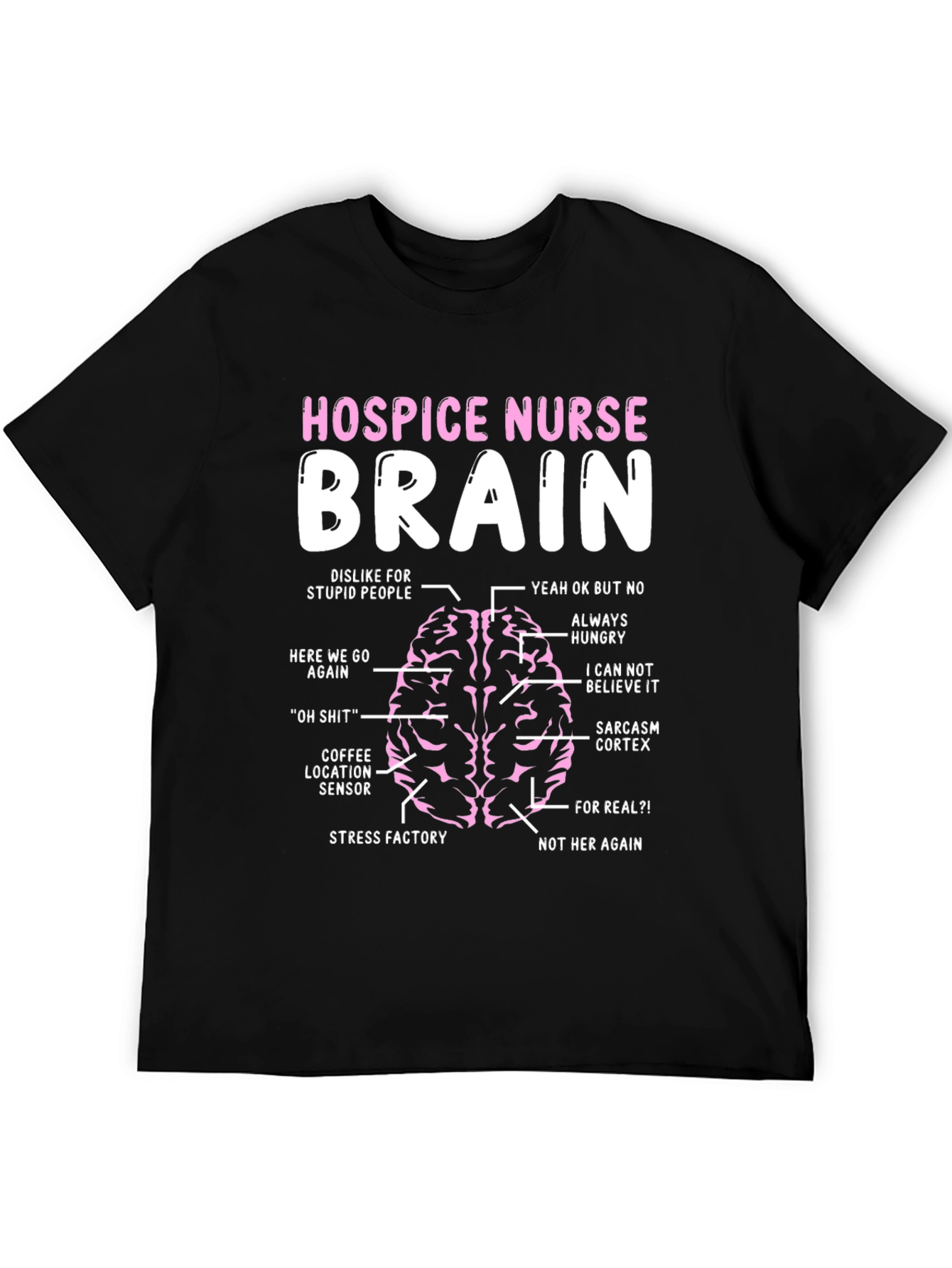 Black Hospice Nurse Brain Anatomy T-Shirt view 5