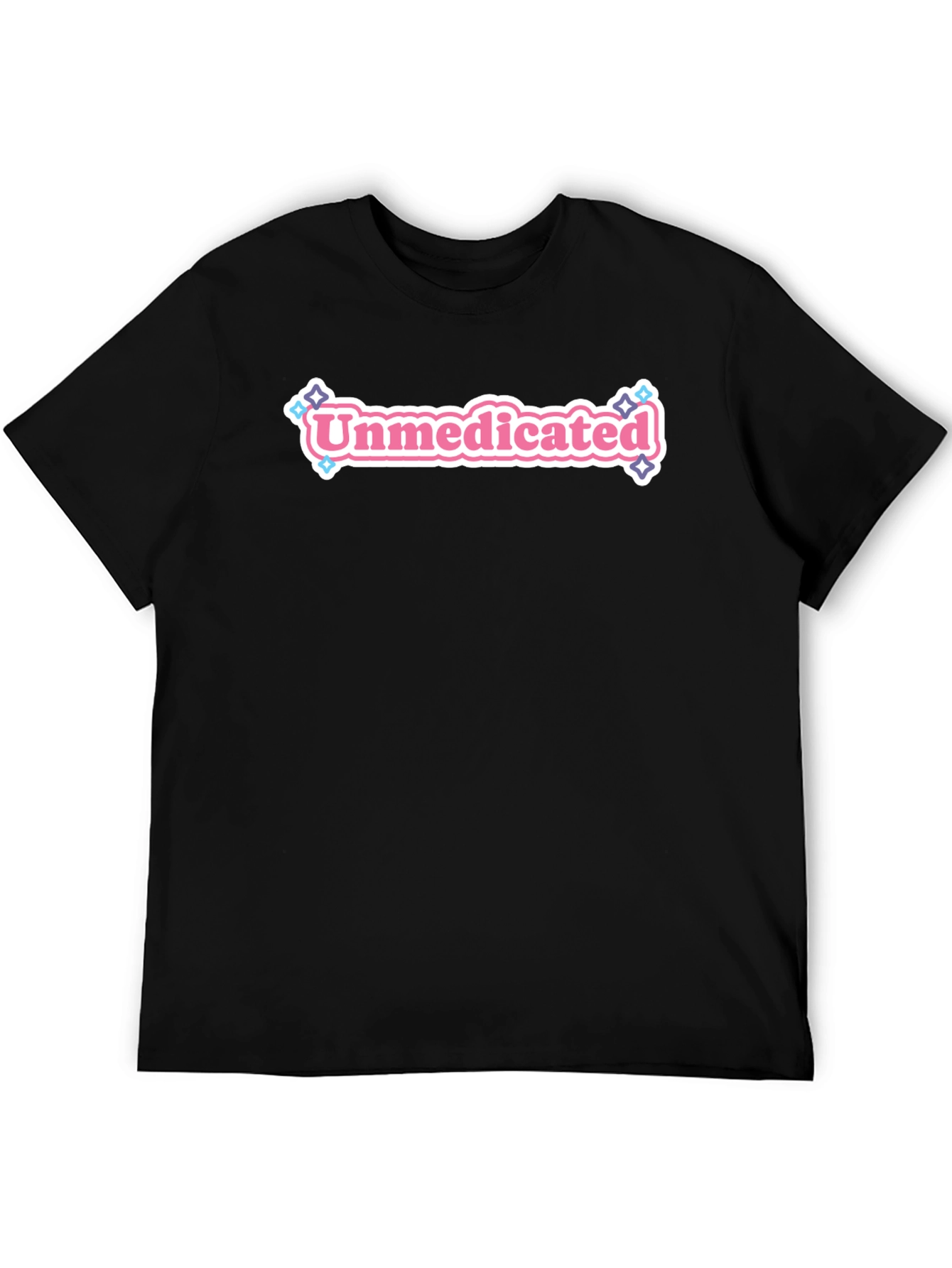 Black Unmedicated Graphic Tee - Black Crew Neck T-Shirt view 5