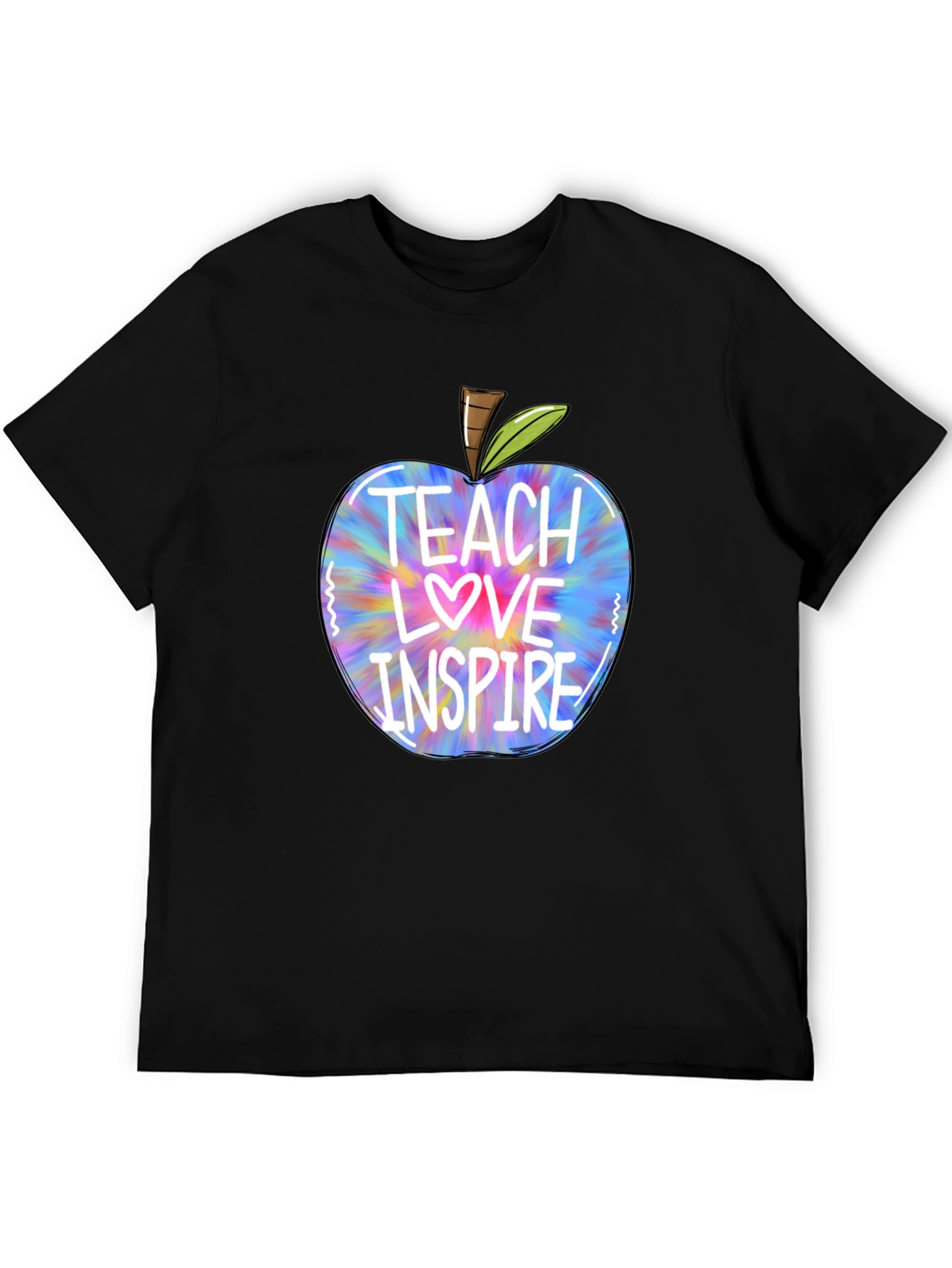 Black Teacher Apple T-Shirt - Teach Love Inspire view 5