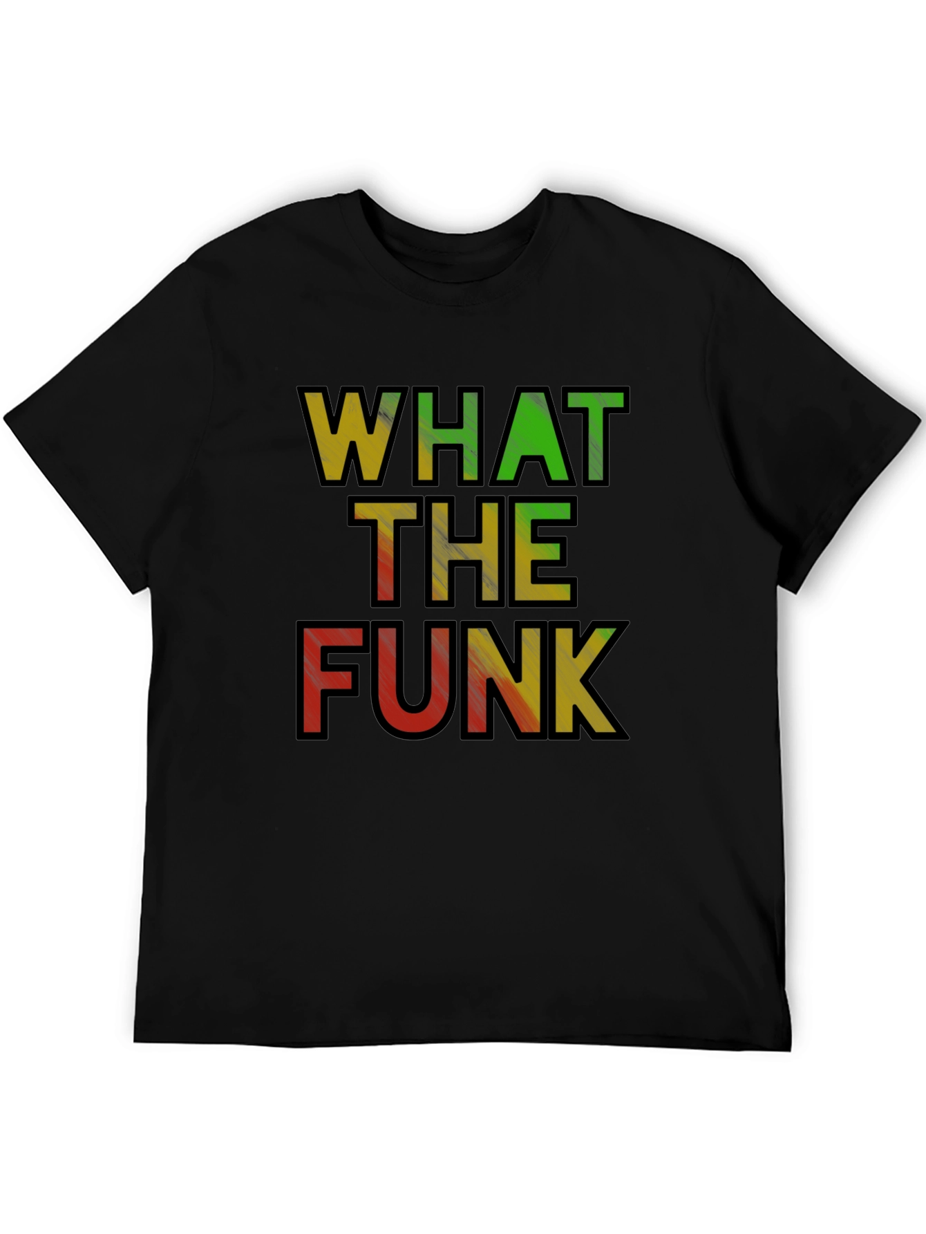 Black What the Funk T-Shirt - Rasta Colors Black Tee view 5