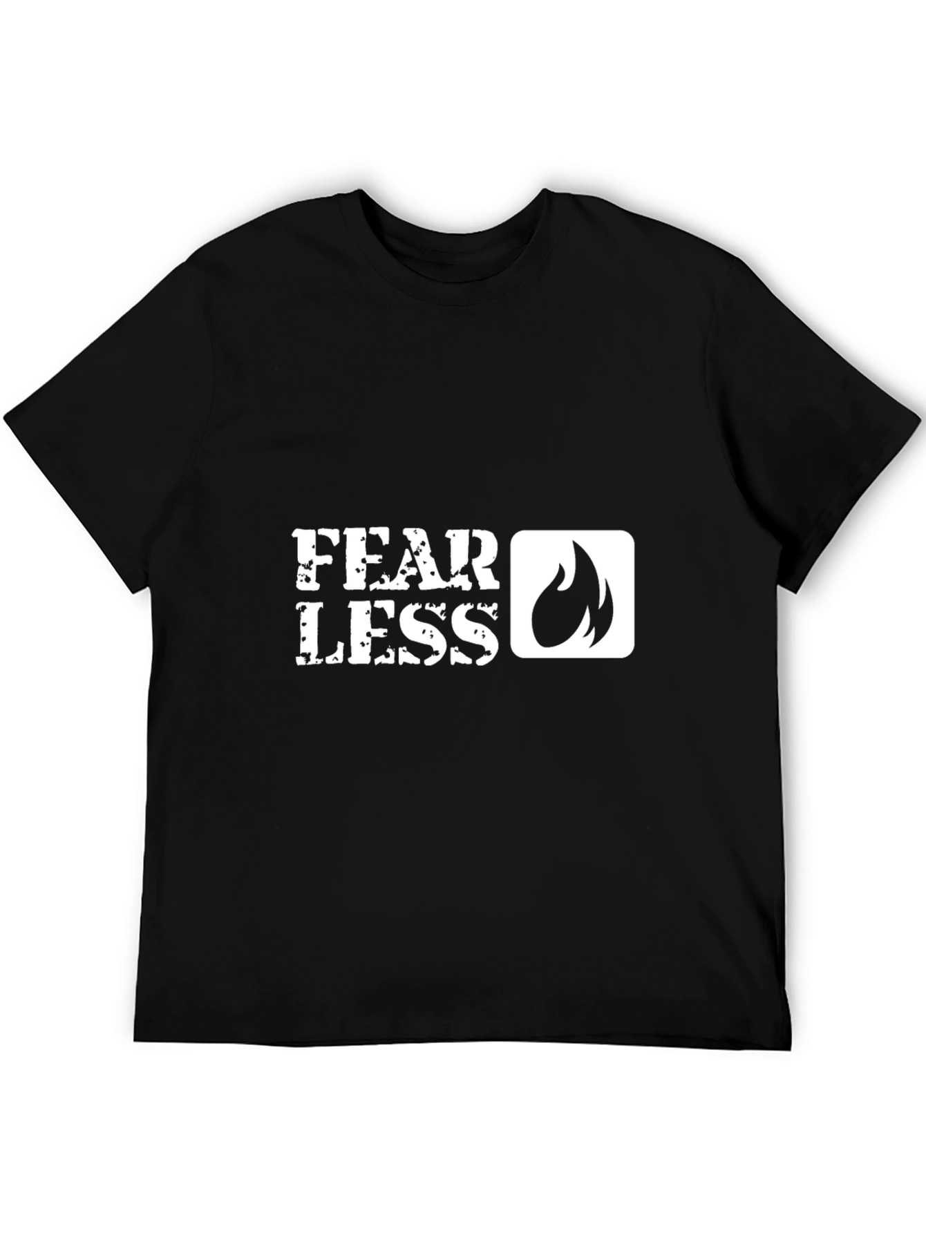 Black Fearless Graphic Tee - Bold Statement T-Shirt view 5