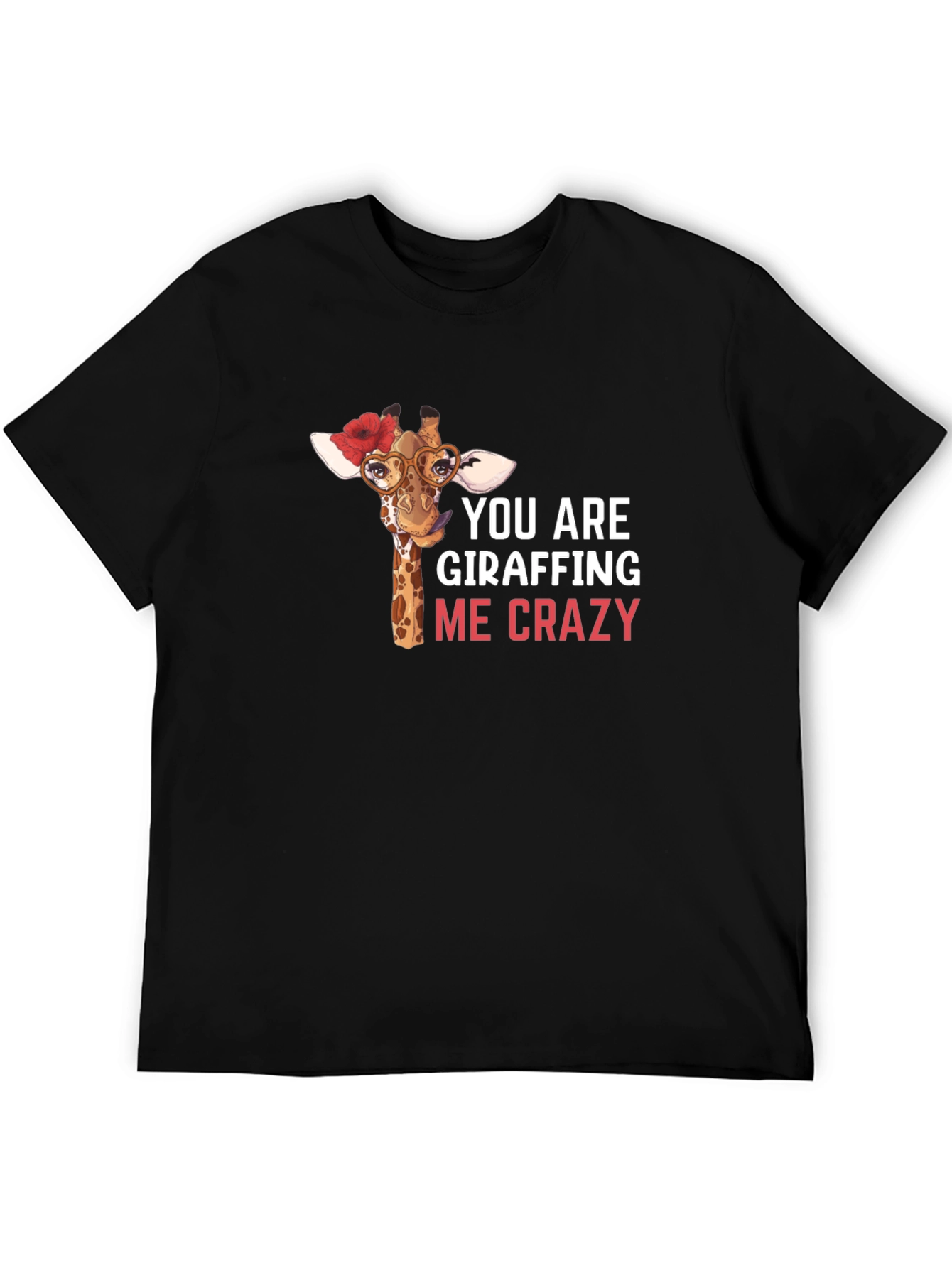 Black Giraffe Crazy Graphic Tee view 5