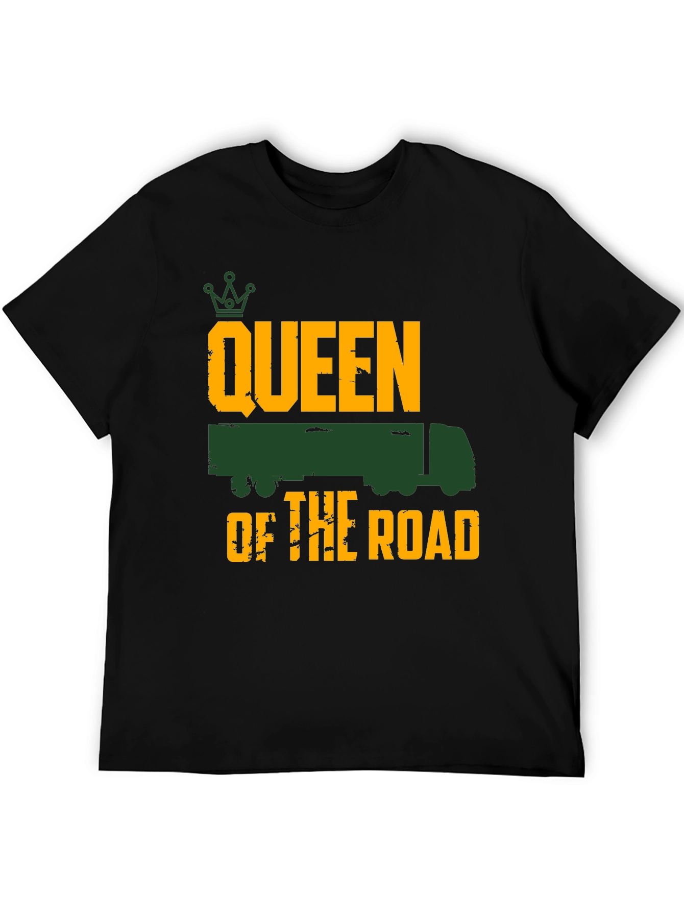 Black Queen of the Road Trucker Tee - Black view 5