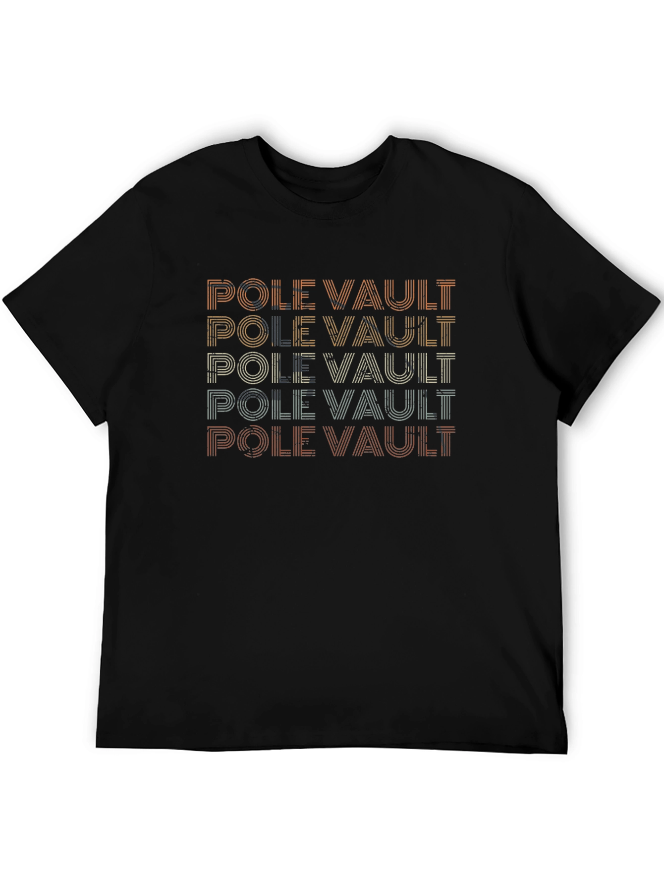 Black Pole Vault Retro T-Shirt view 5