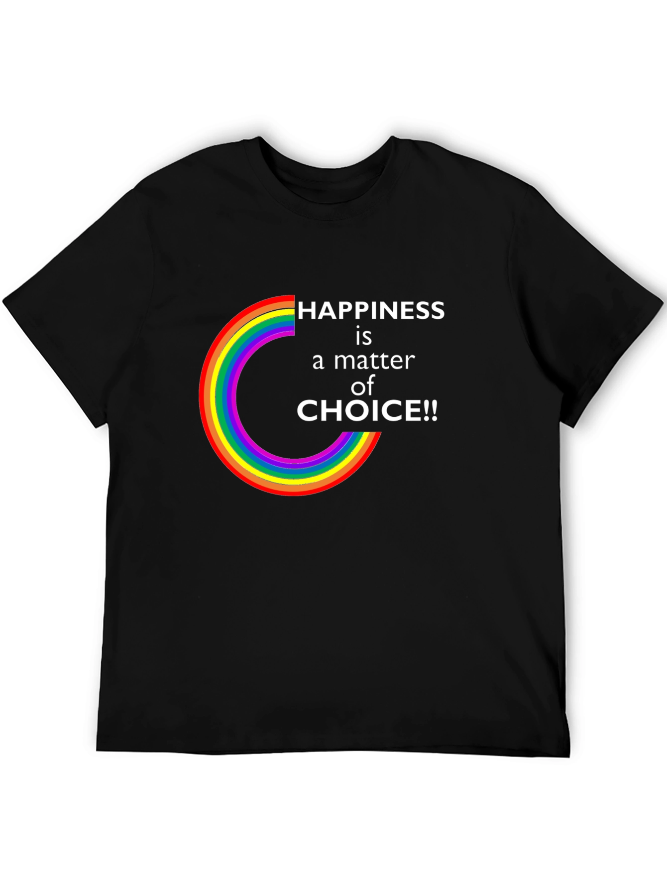Black Happiness is a Choice LGBTQ Rainbow T-Shirt view 5