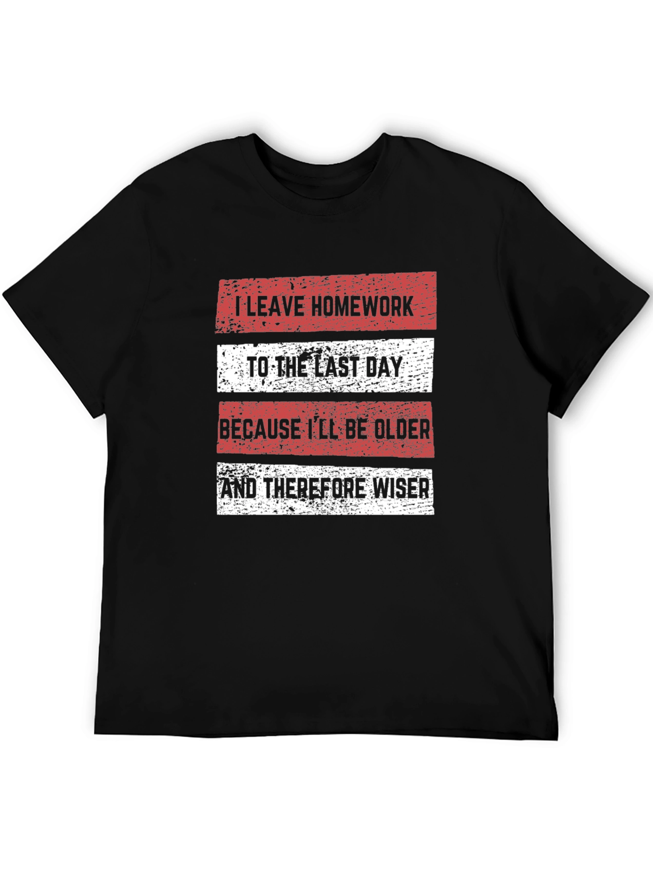 Black Funny Homework Procrastination T-Shirt view 5