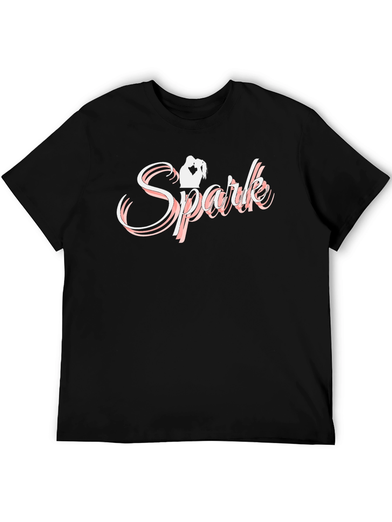Black Spark Romance T-Shirt - Black Crew Neck Tee view 5