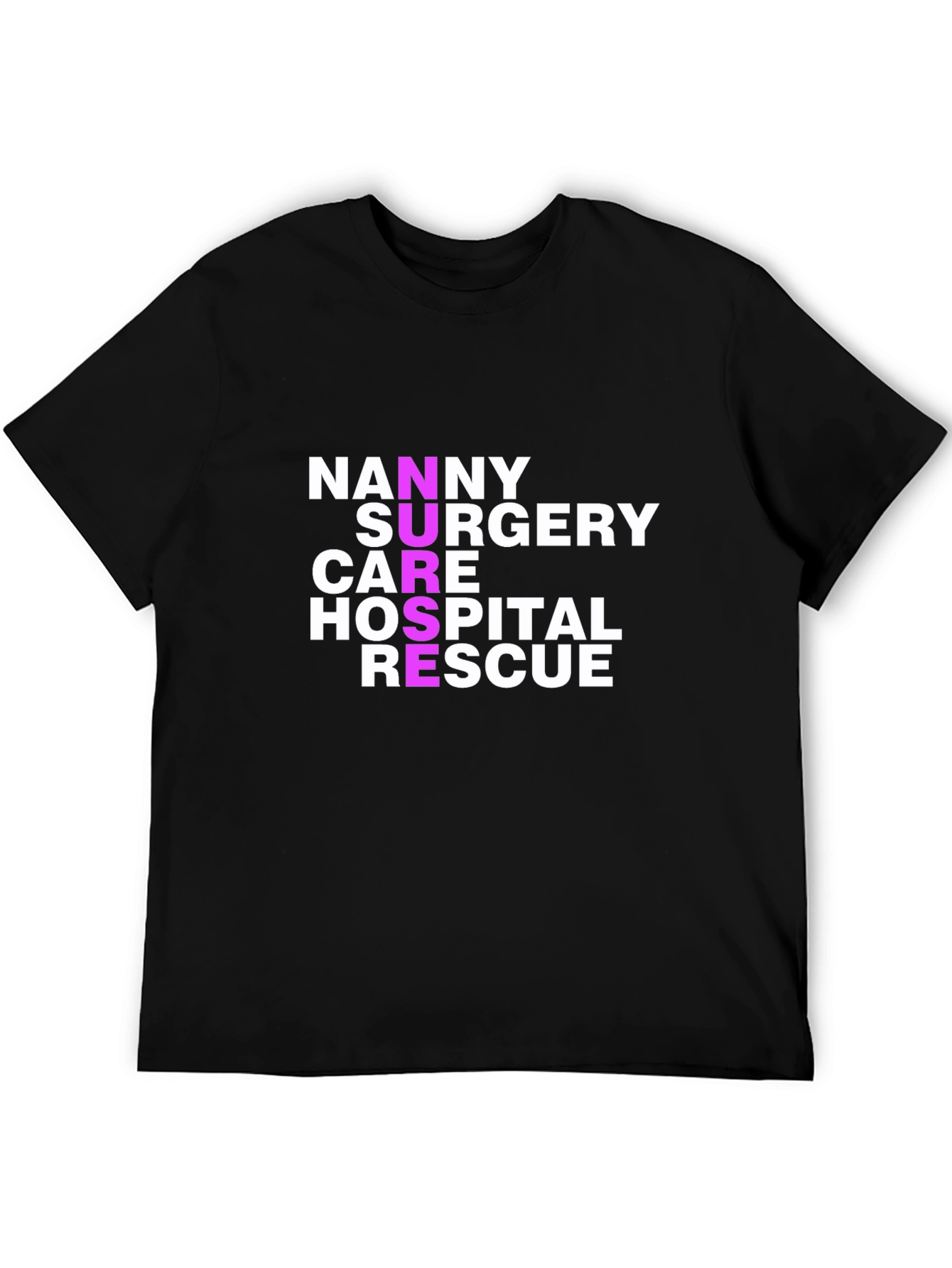 Black Nurse Related Word List Black T-Shirt view 5