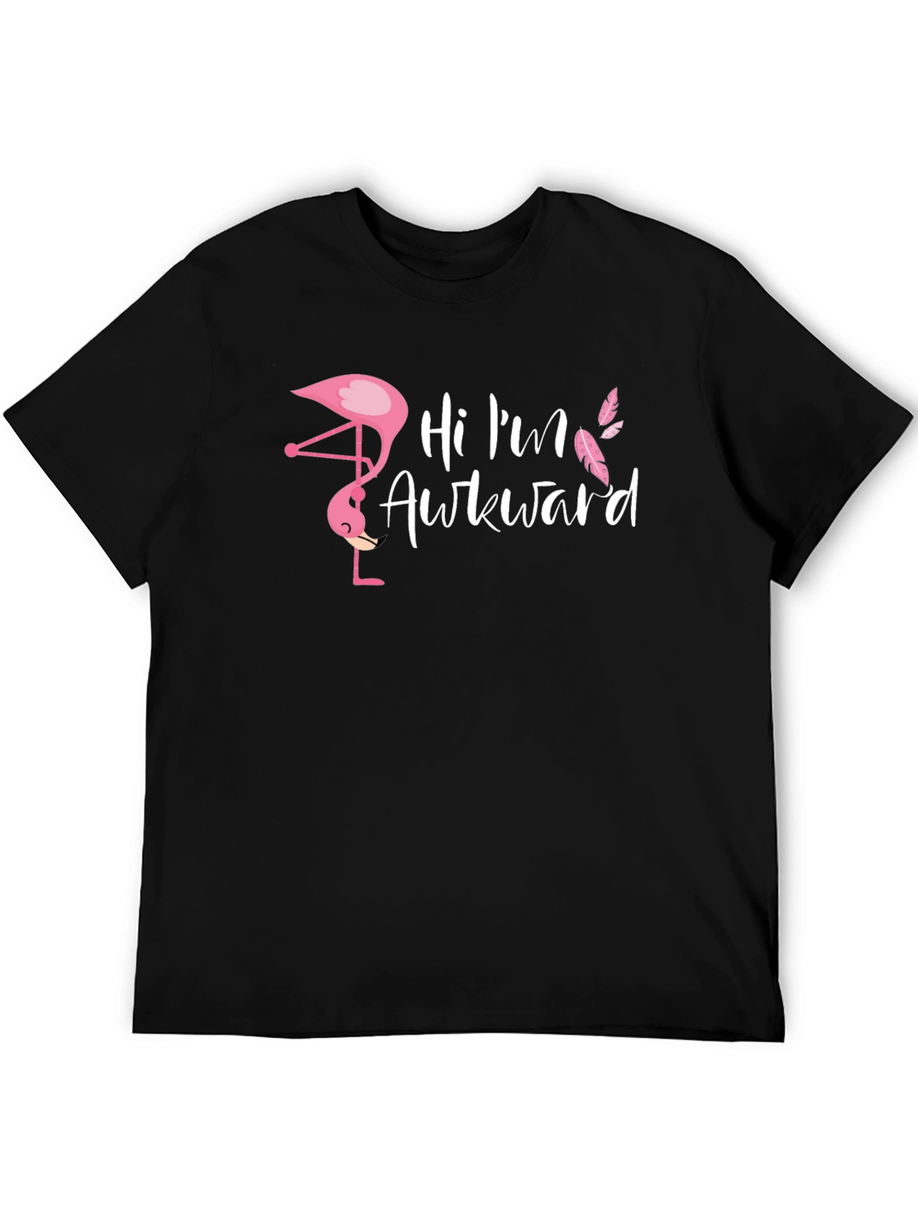 Black Awkward Flamingo Graphic T-Shirt - Men's Black Tee view 5