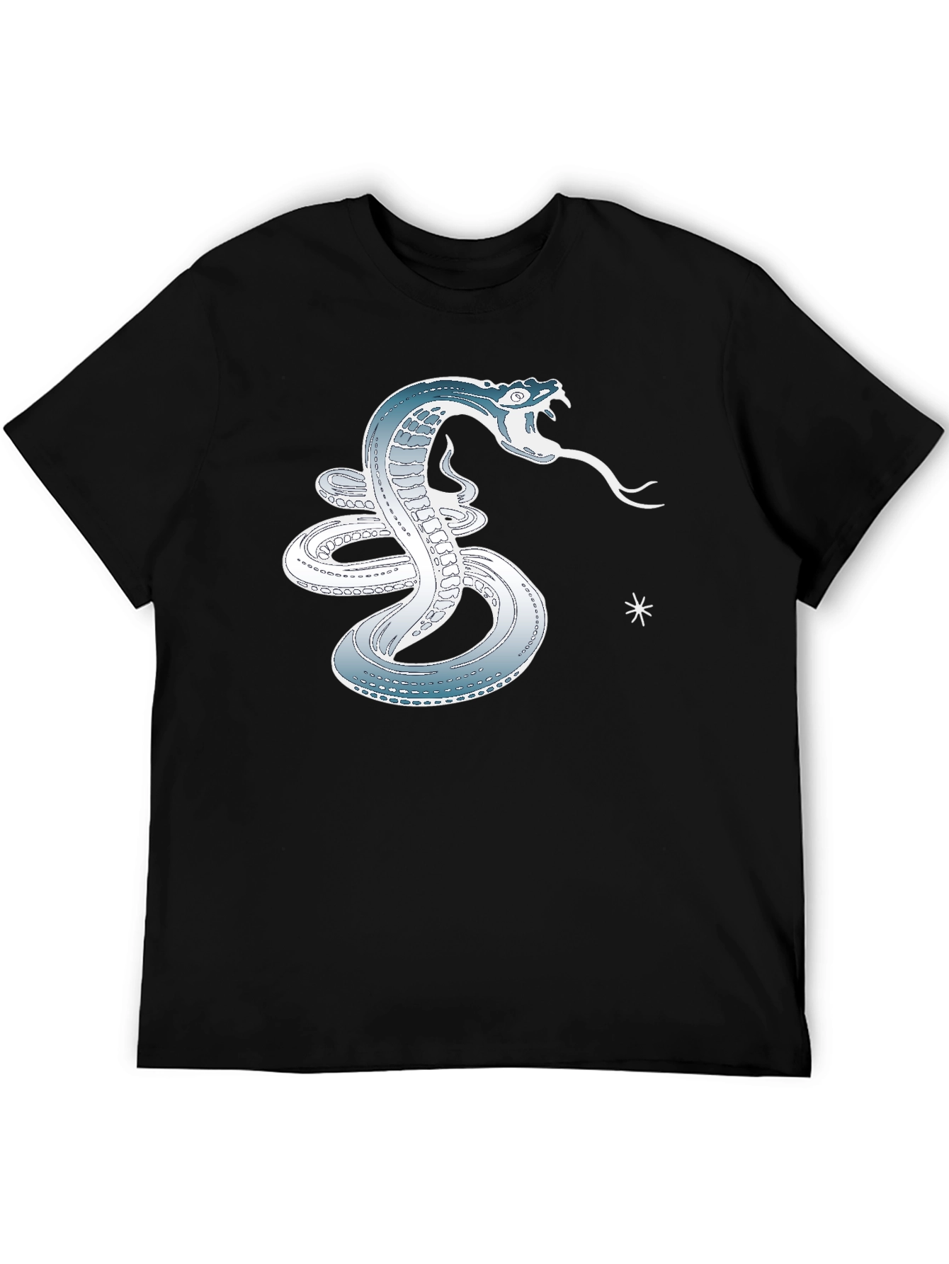 Black Serpent Strike Tee - Cool Snake Graphic T-Shirt view 5