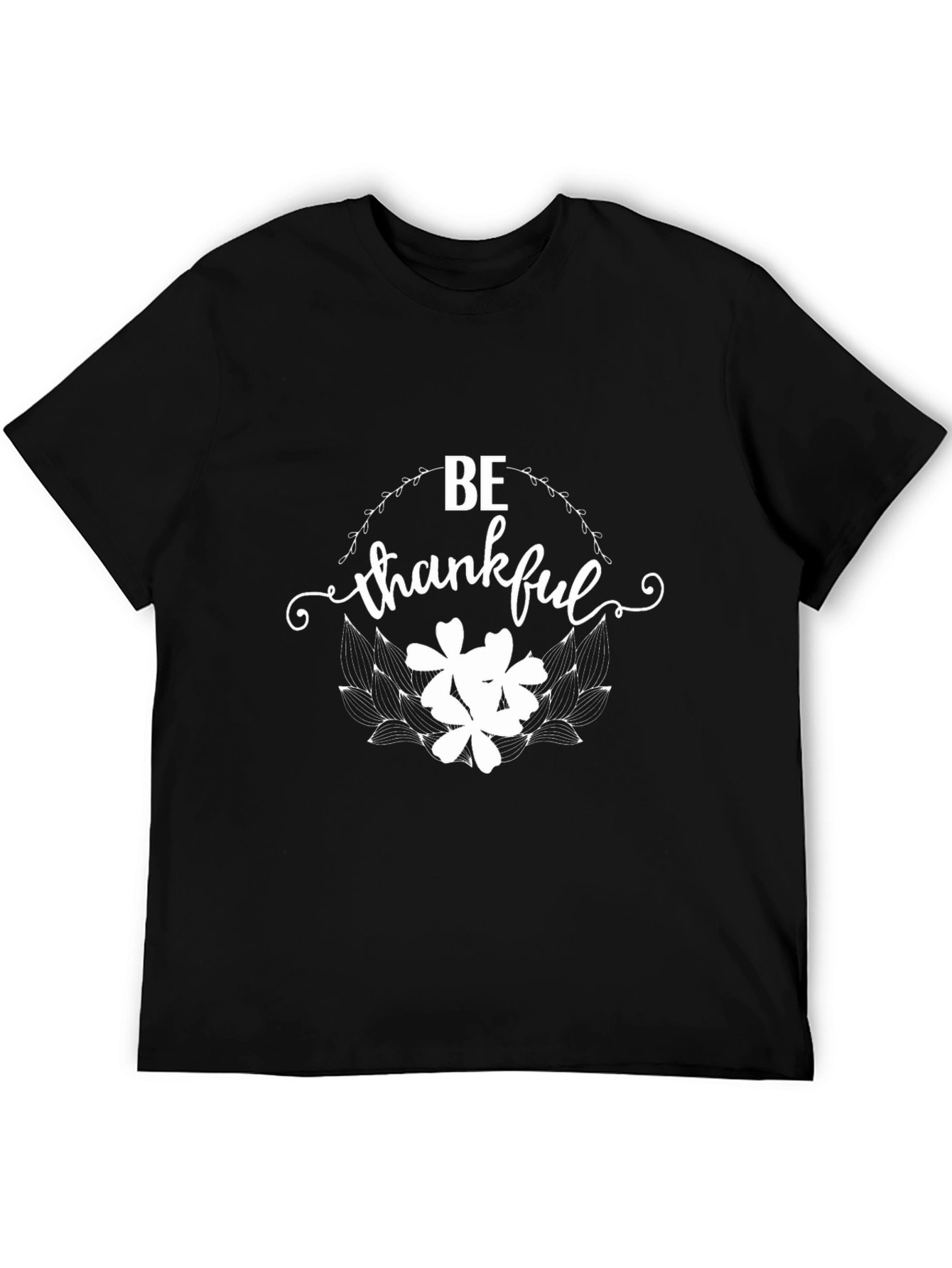 Black Be Thankful Graphic T-Shirt - Soft Cotton Blend view 5