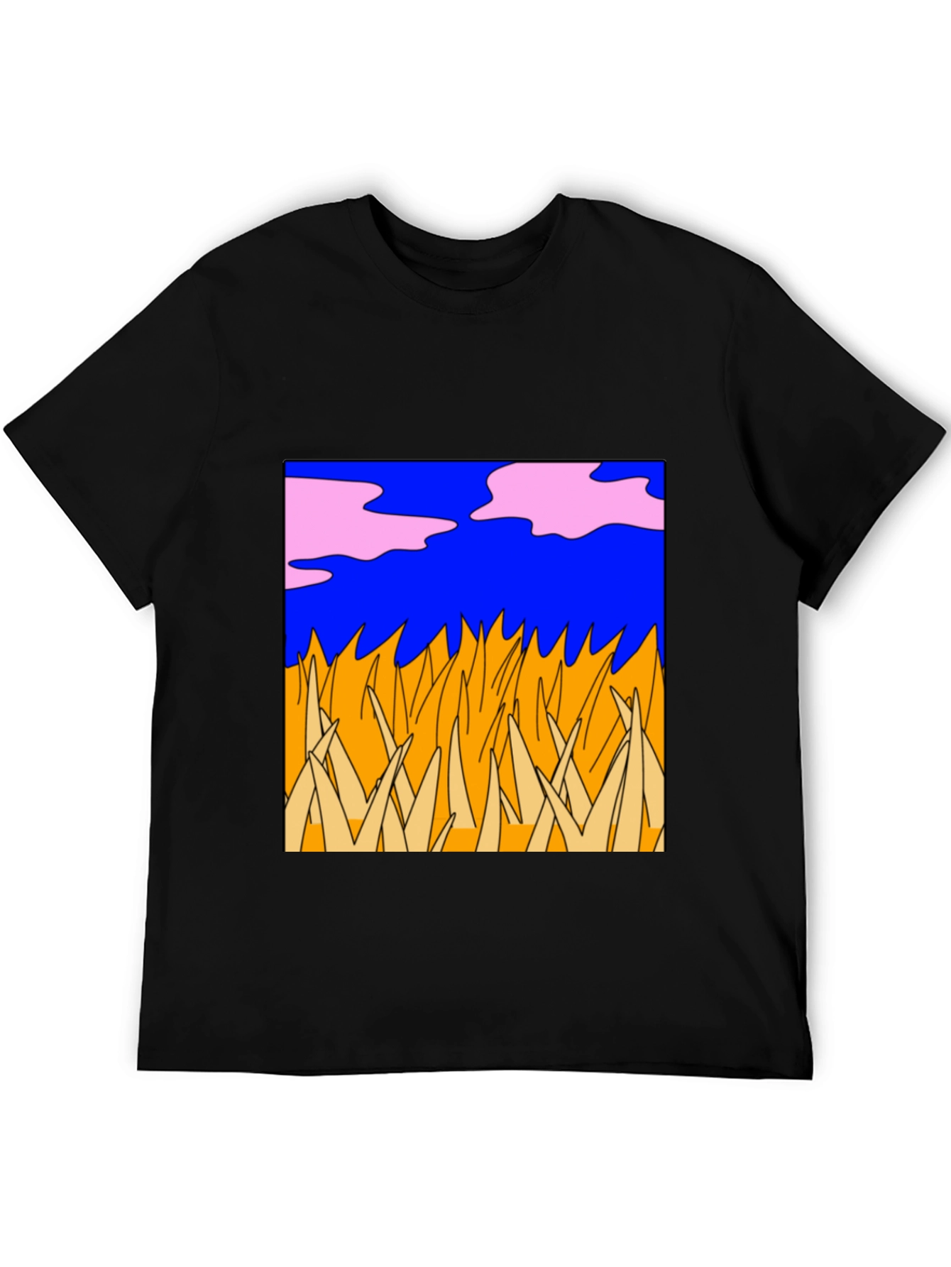 Black Abstract Nature Graphic Tee - Black view 5