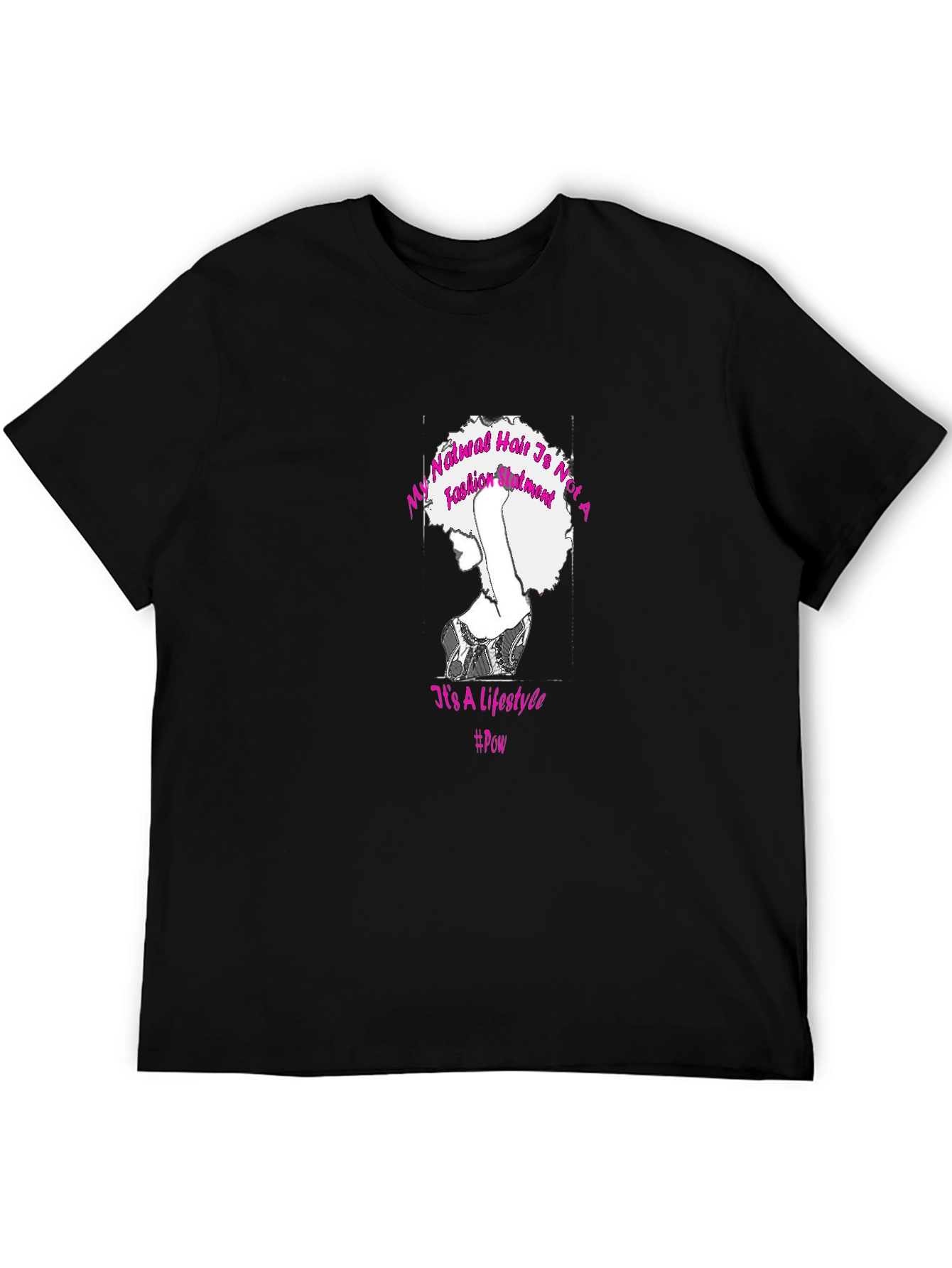 Black Natural Hair Lifestyle T-Shirt - Black view 5