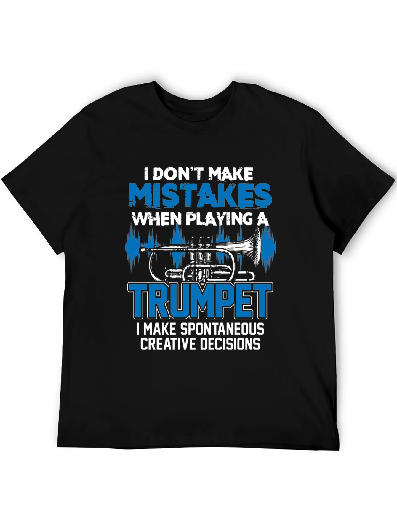 Black Funny Trumpet Player Graphic T-Shirt view 5