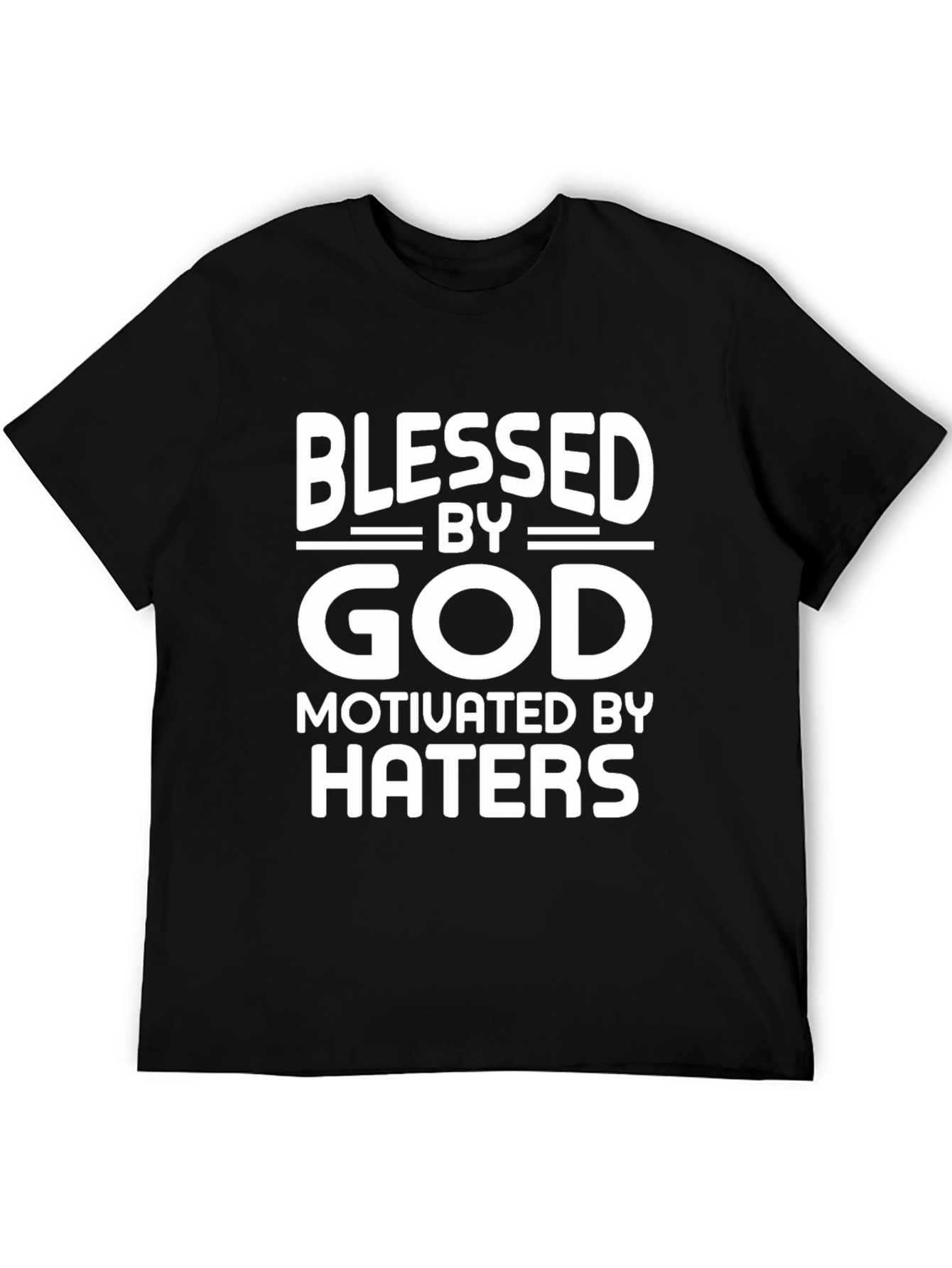 Black Blessed By God Graphic Print T-Shirt view 5