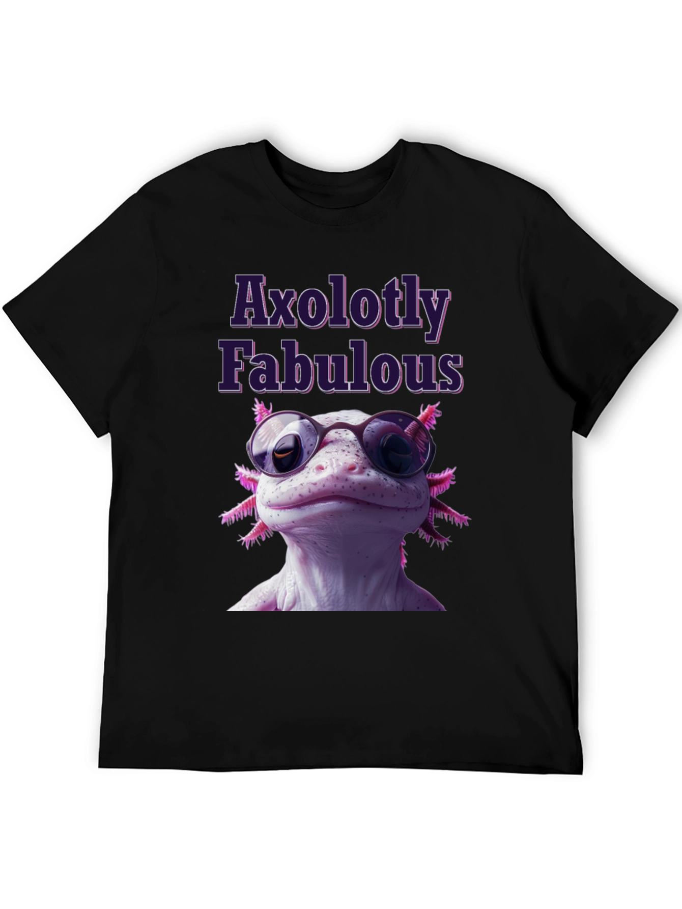 Black Axolotly Fabulous T-Shirt - Stylish Unisex Tee view 5